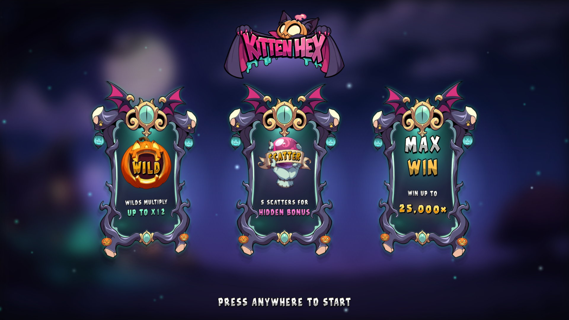 Kitten Hex slot intro screen