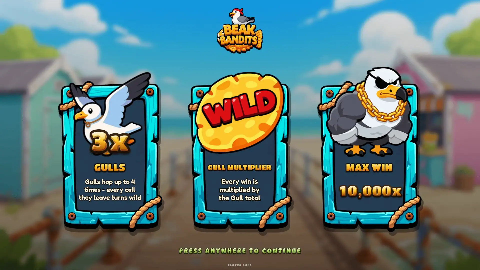 Beak Bandits slot intro screen