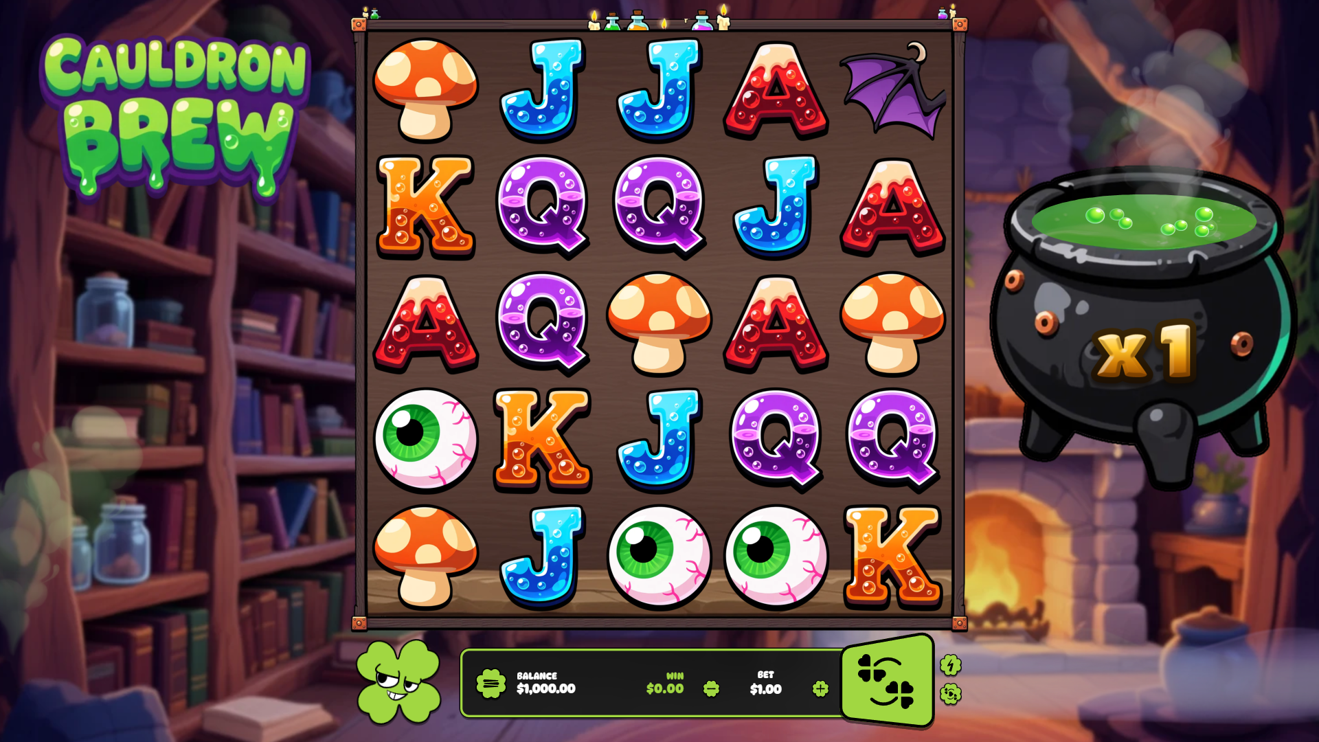 Cauldron Brew slot gameplay reels
