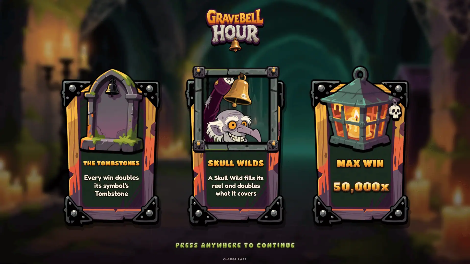 Gravebell Hour slot intro screen
