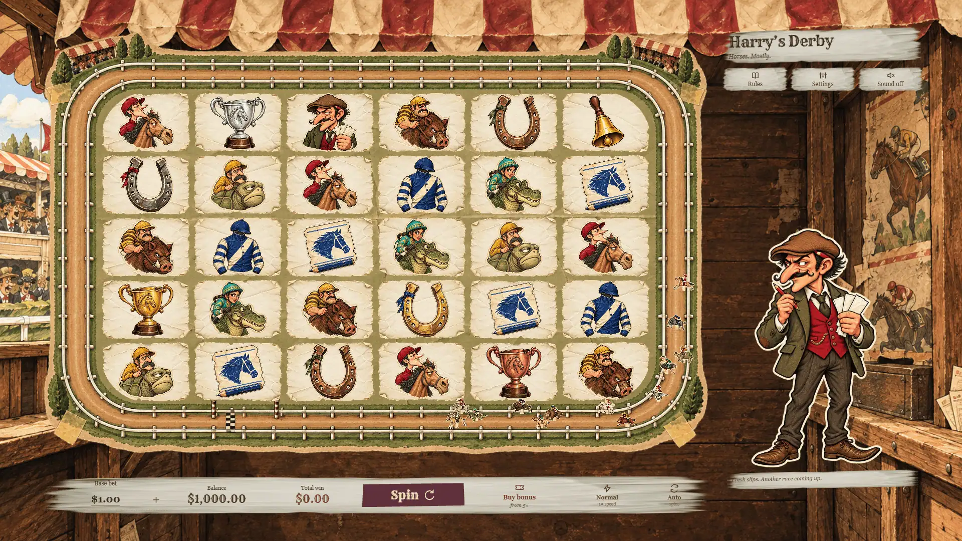 Harry's Derby slot gameplay reels