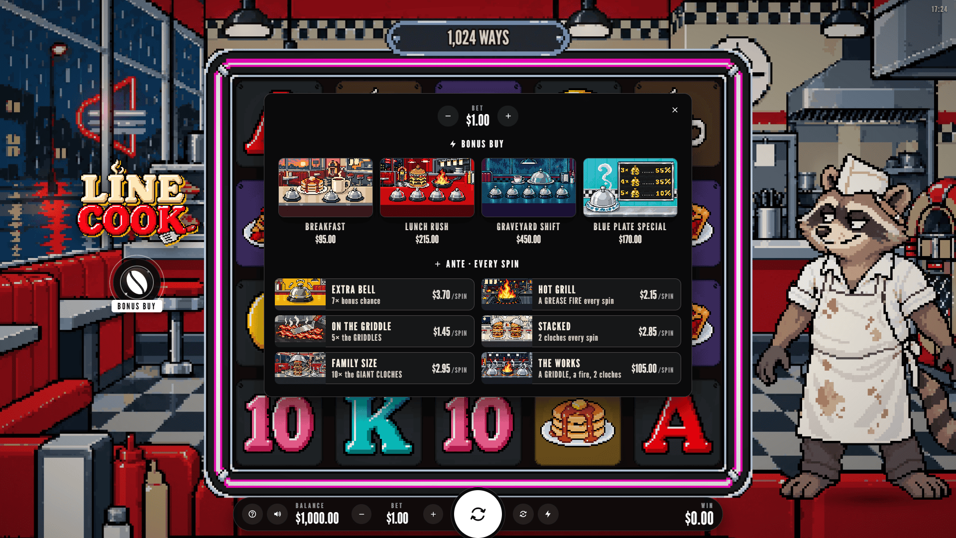 Line Cook bonus buy menu