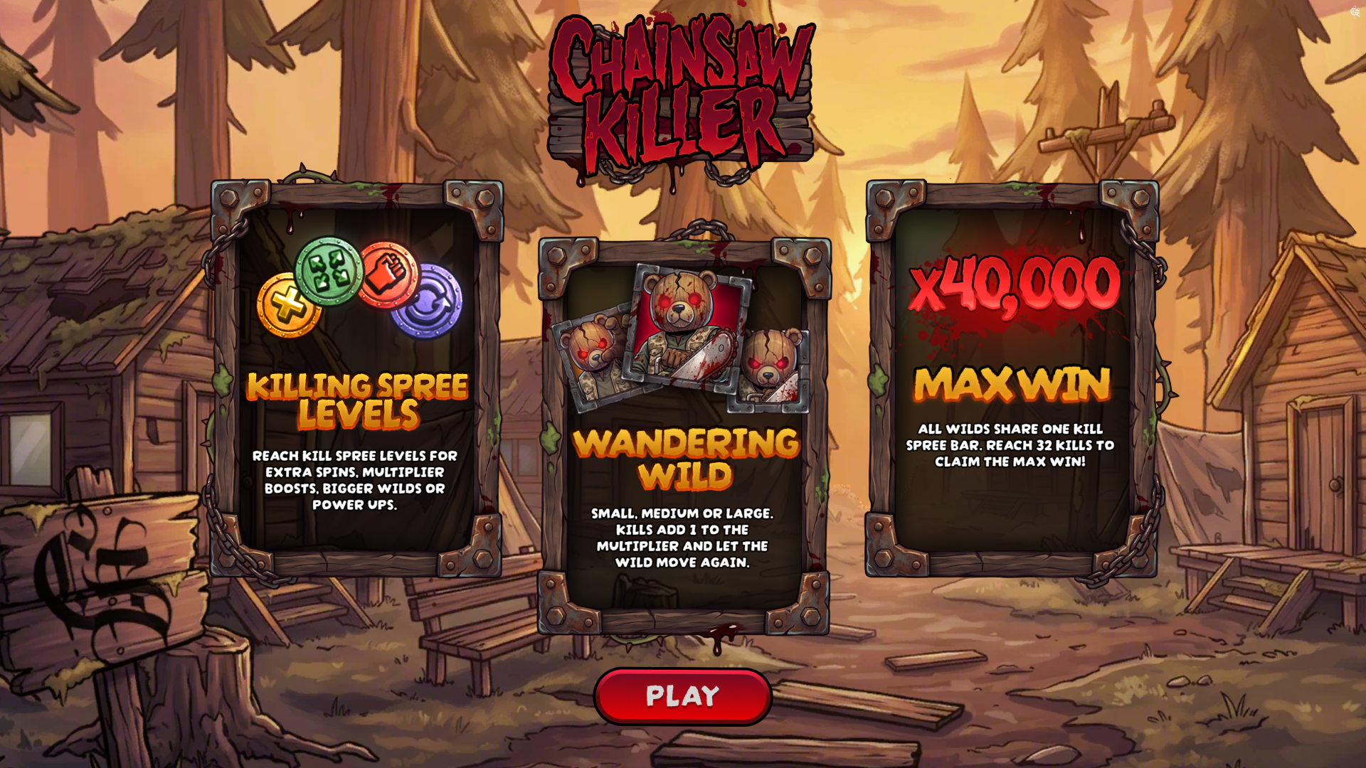 Chainsaw Killer slot intro screen