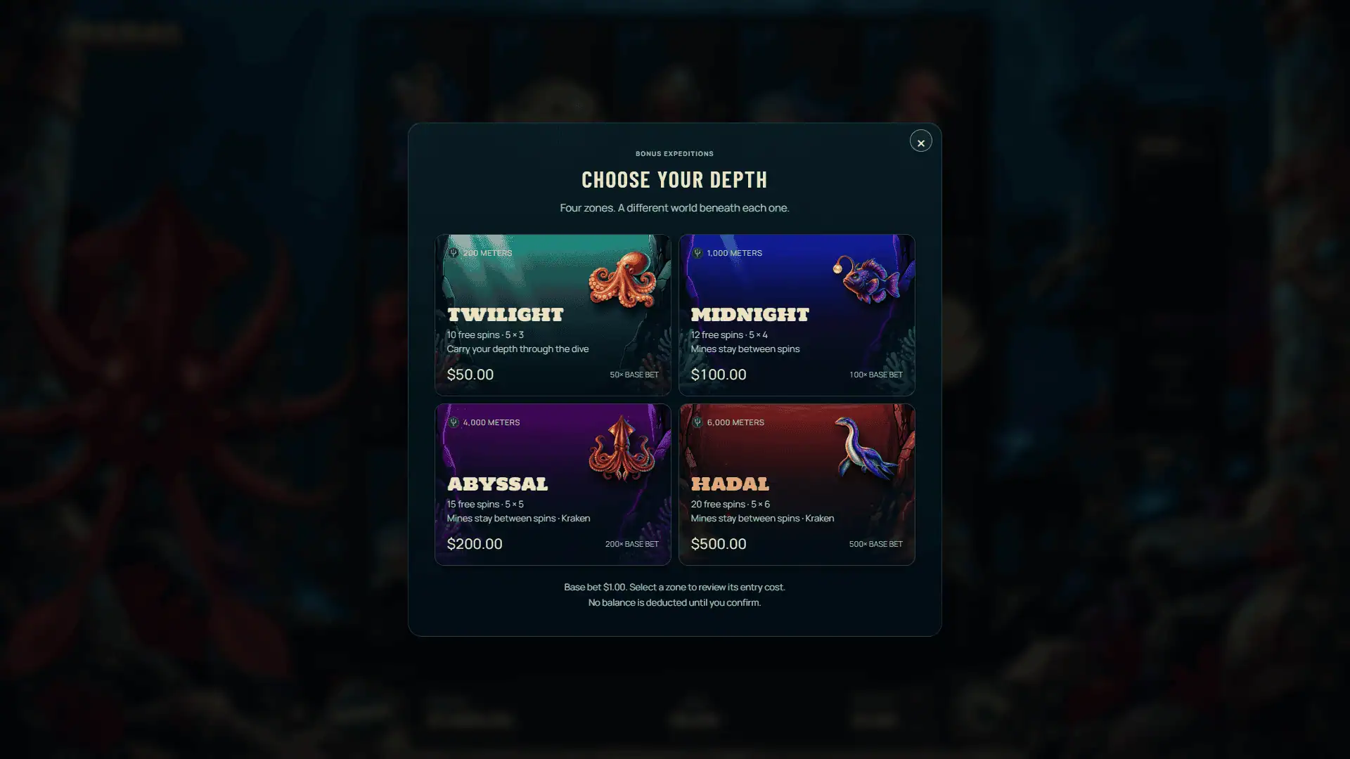 Hadal bonus buy menu