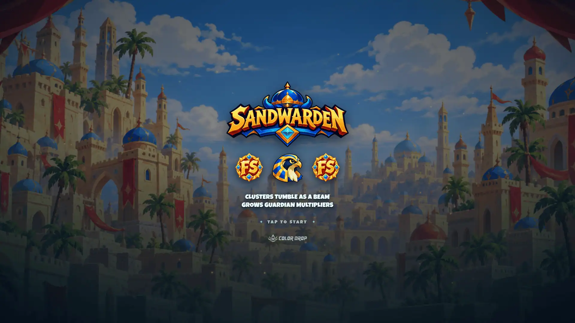 Sand Warden slot intro screen