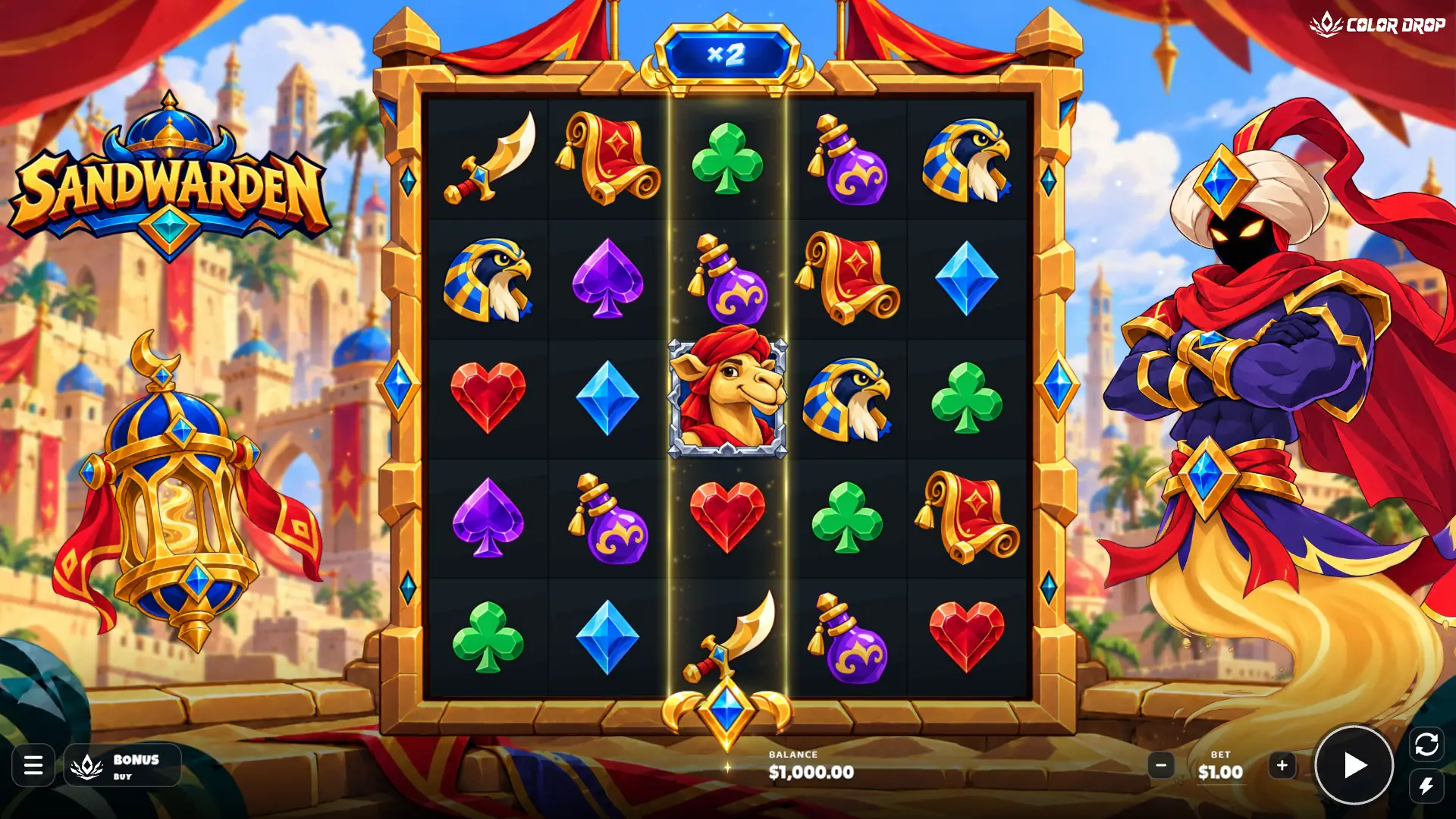 Sand Warden slot gameplay reels