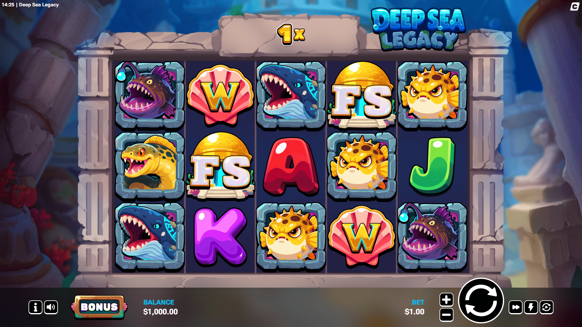 Deep Sea Legacy slot gameplay reels
