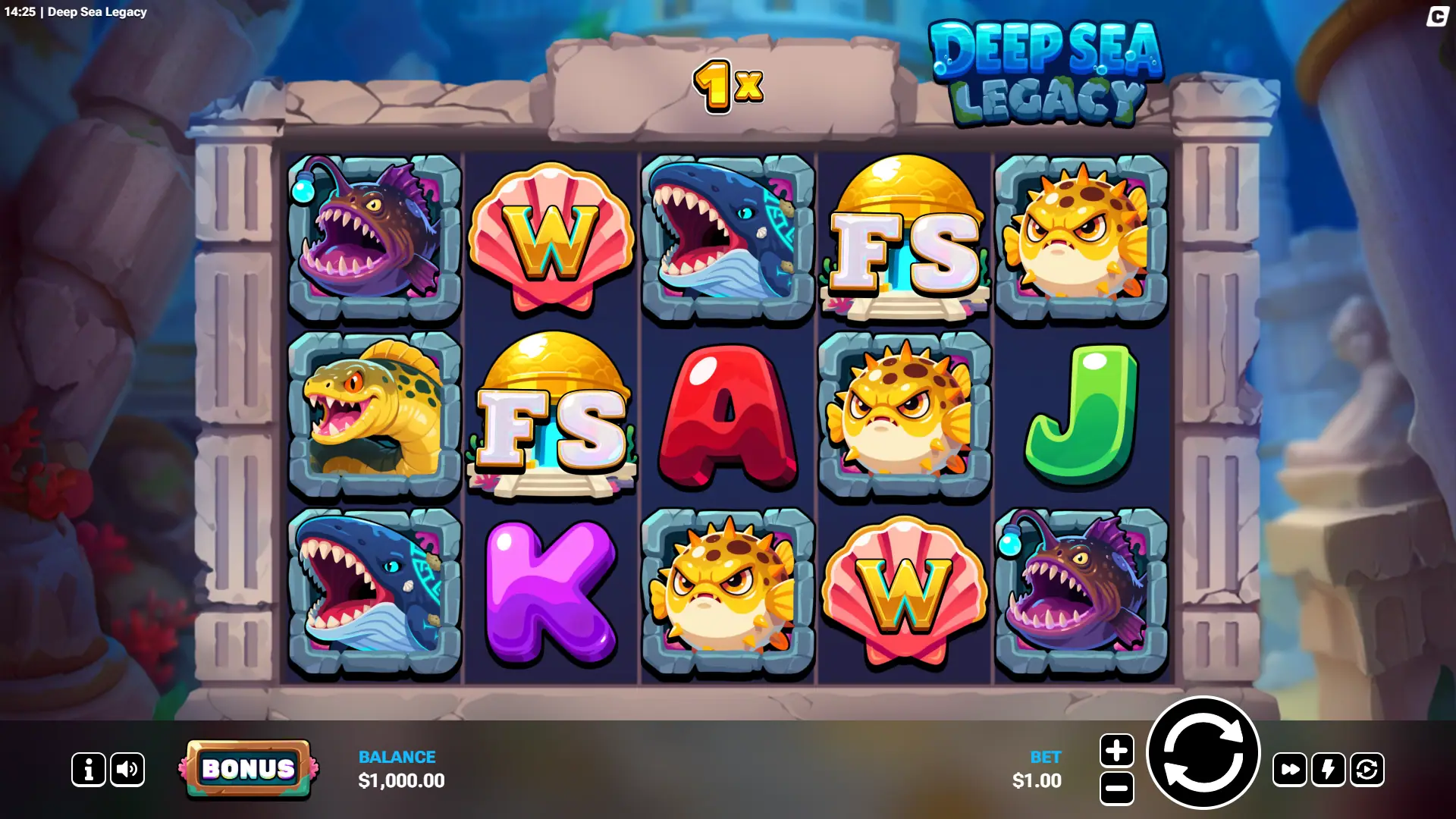 Deep Sea Legacy slot gameplay reels