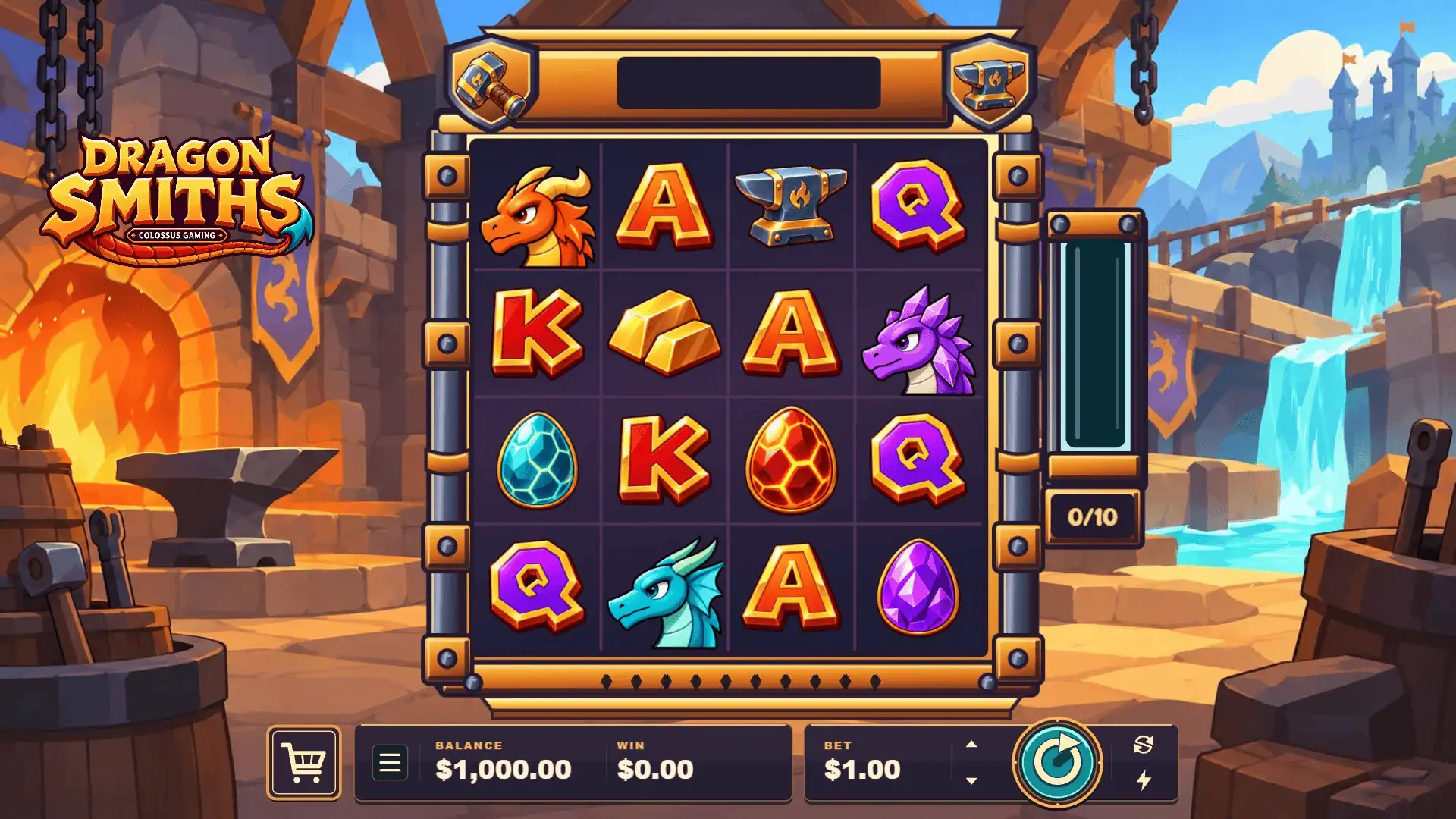Dragon Smiths slot gameplay reels