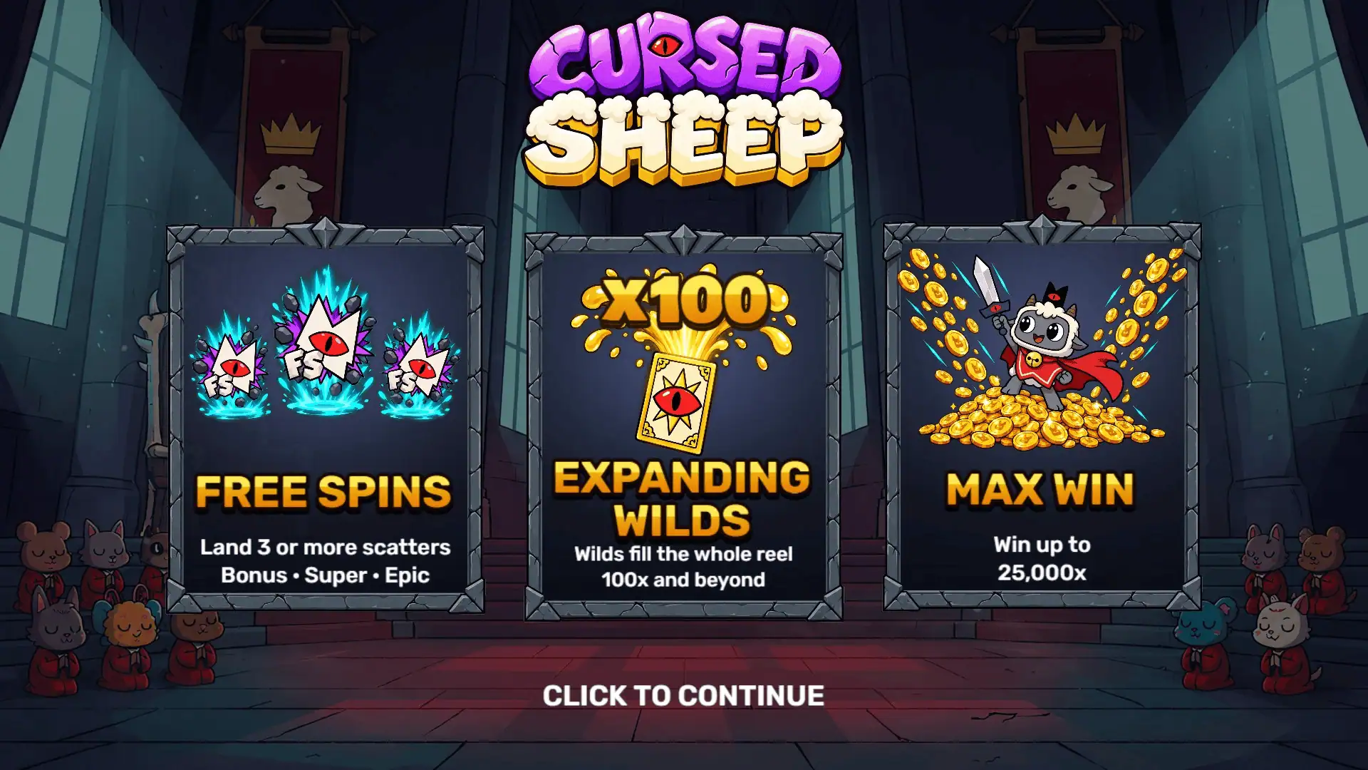 Cursed Sheep slot intro screen