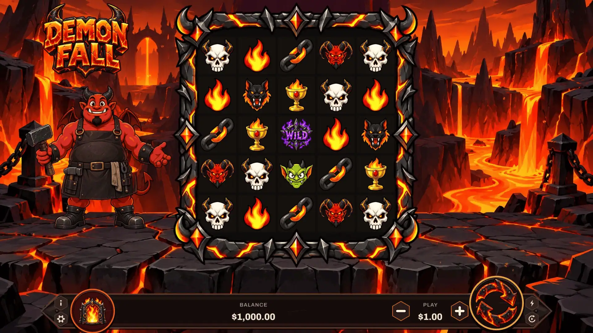 Demon Fall slot gameplay reels