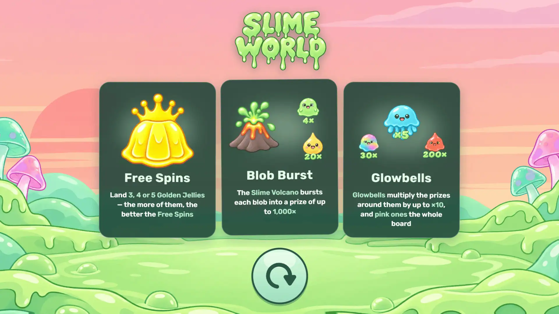 Slime World slot intro screen