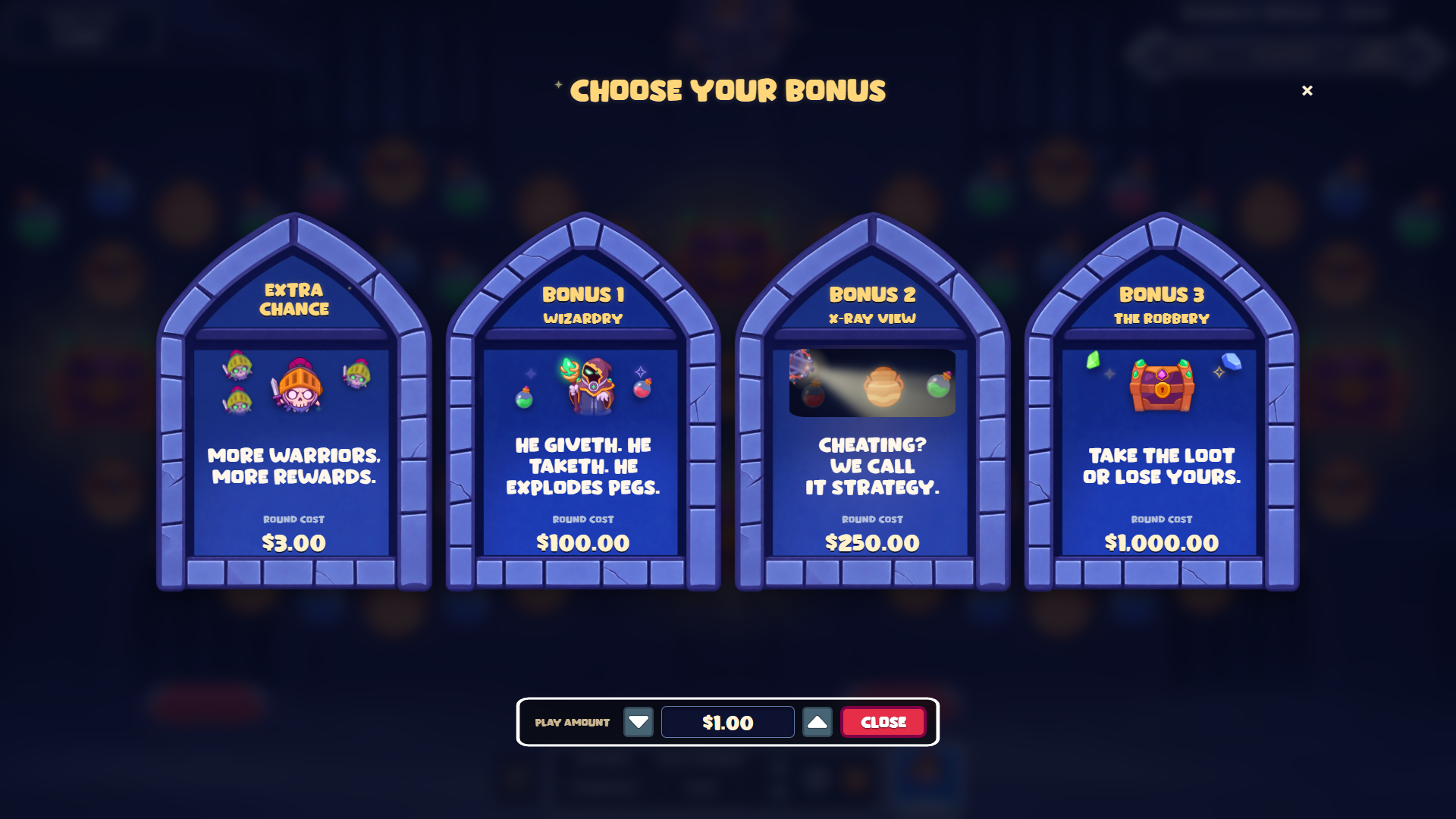 Bouncy Skelly bonus buy menu