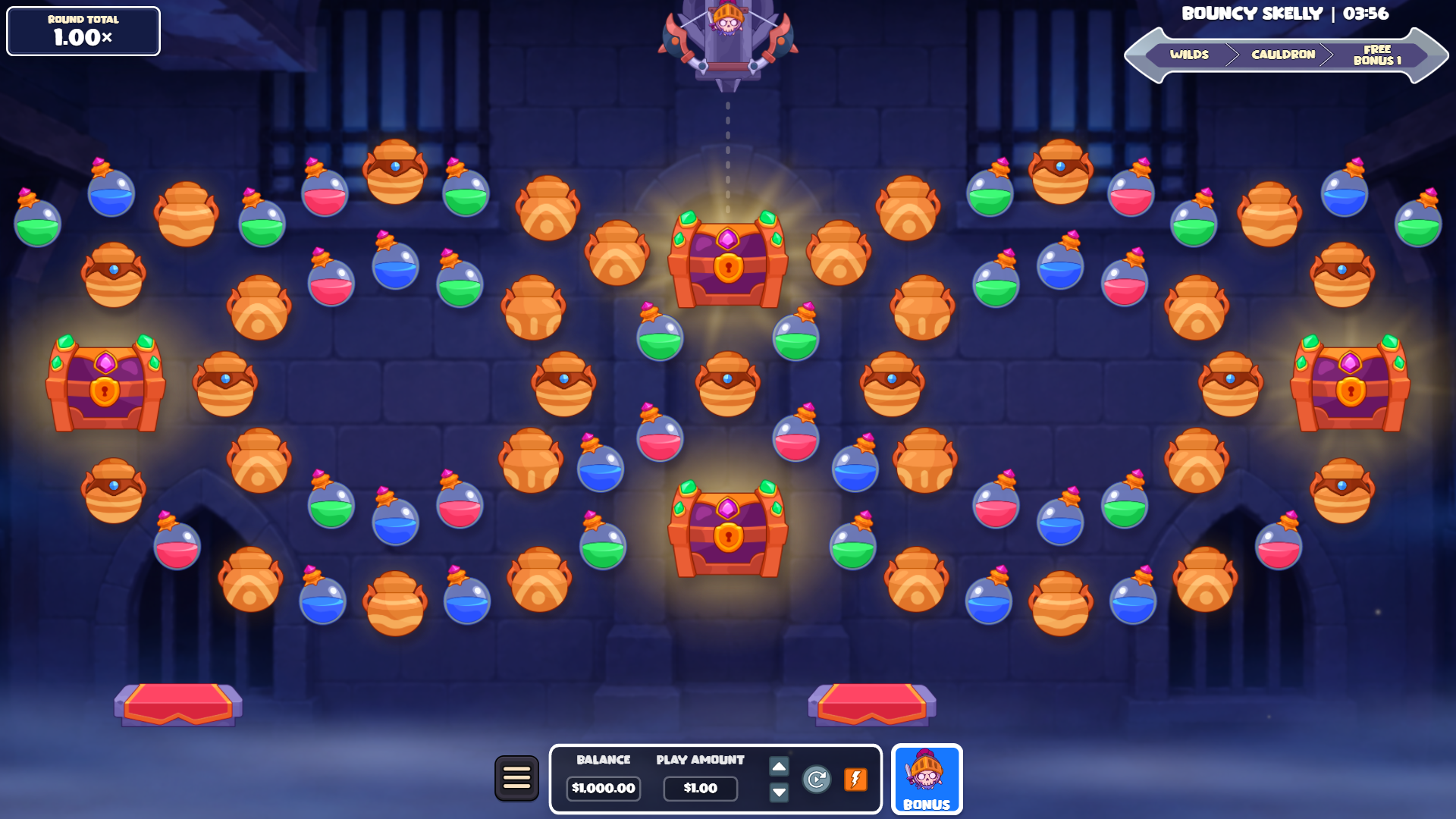 Bouncy Skelly slot peg board