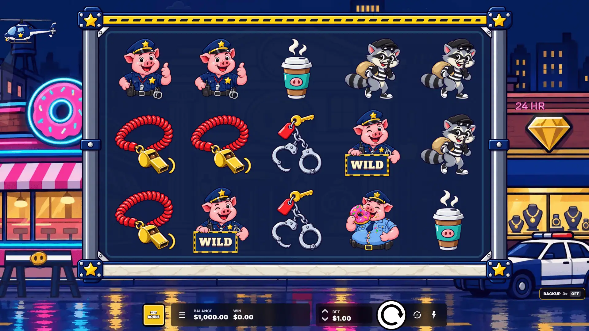 Piggy Police slot gameplay reels