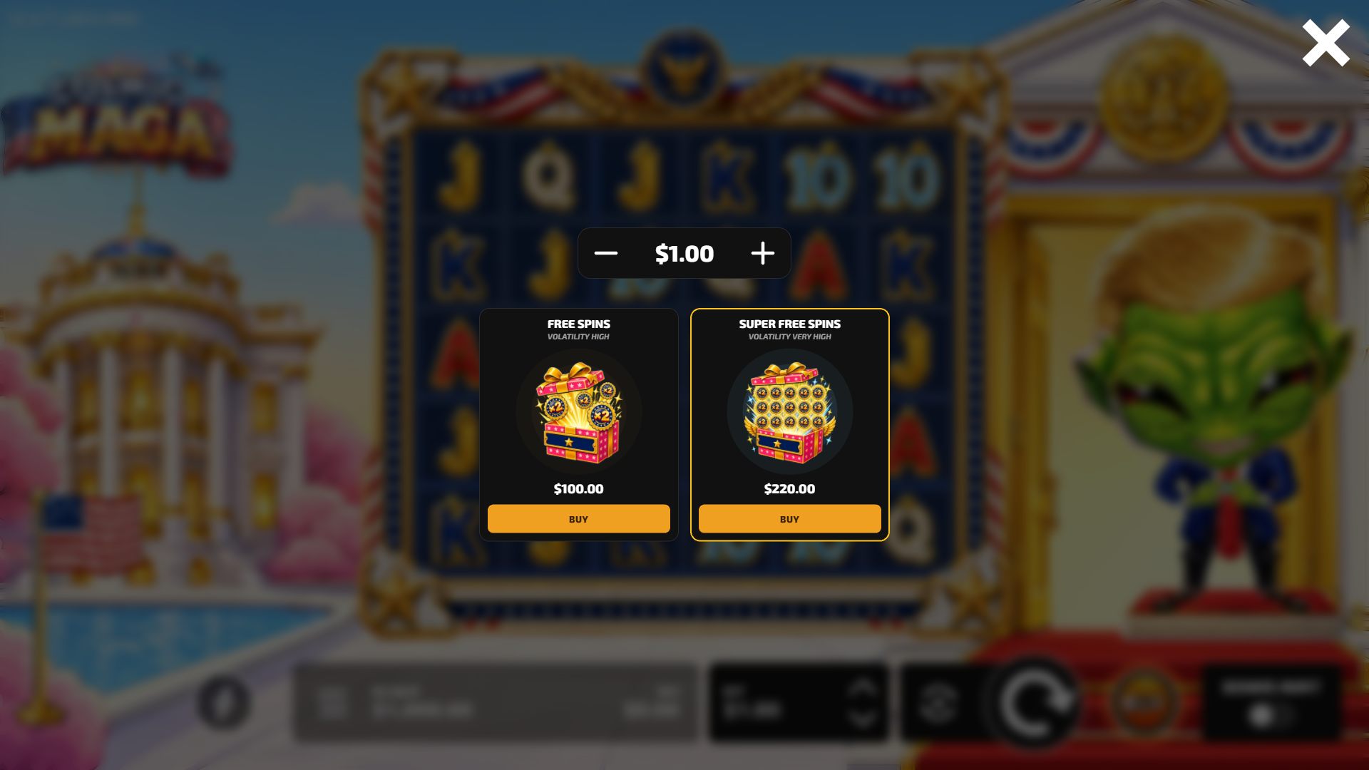 Cosmic Maga bonus buy menu