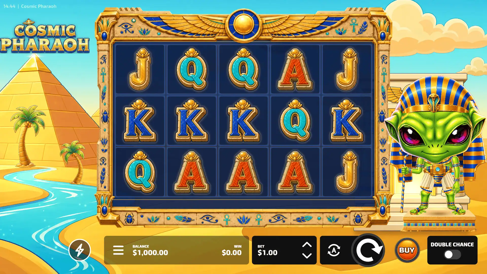Cosmic Pharaoh slot gameplay reels