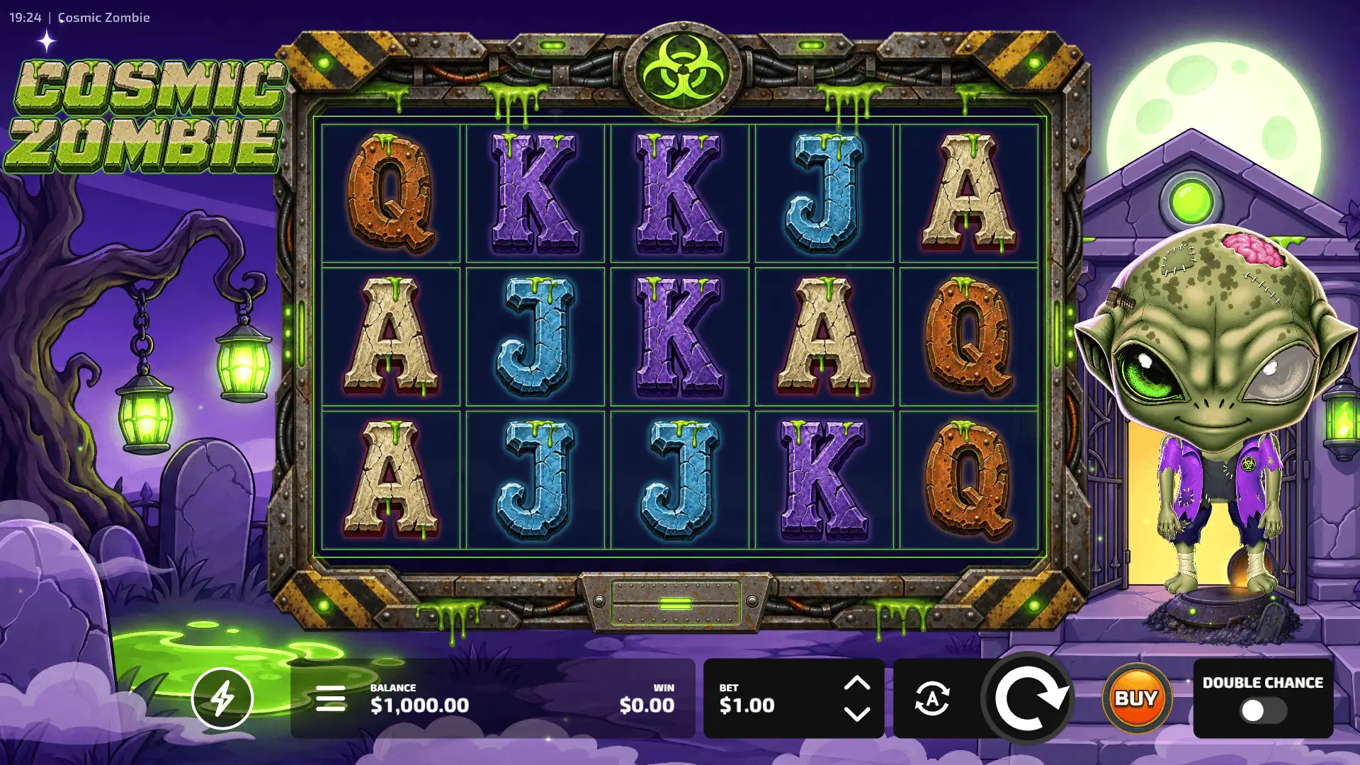 Cosmic Zombie slot gameplay reels
