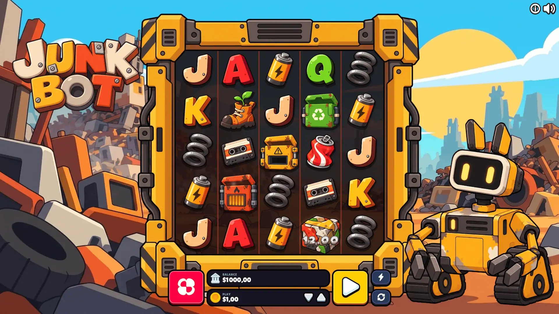 Junk Bot slot gameplay reels