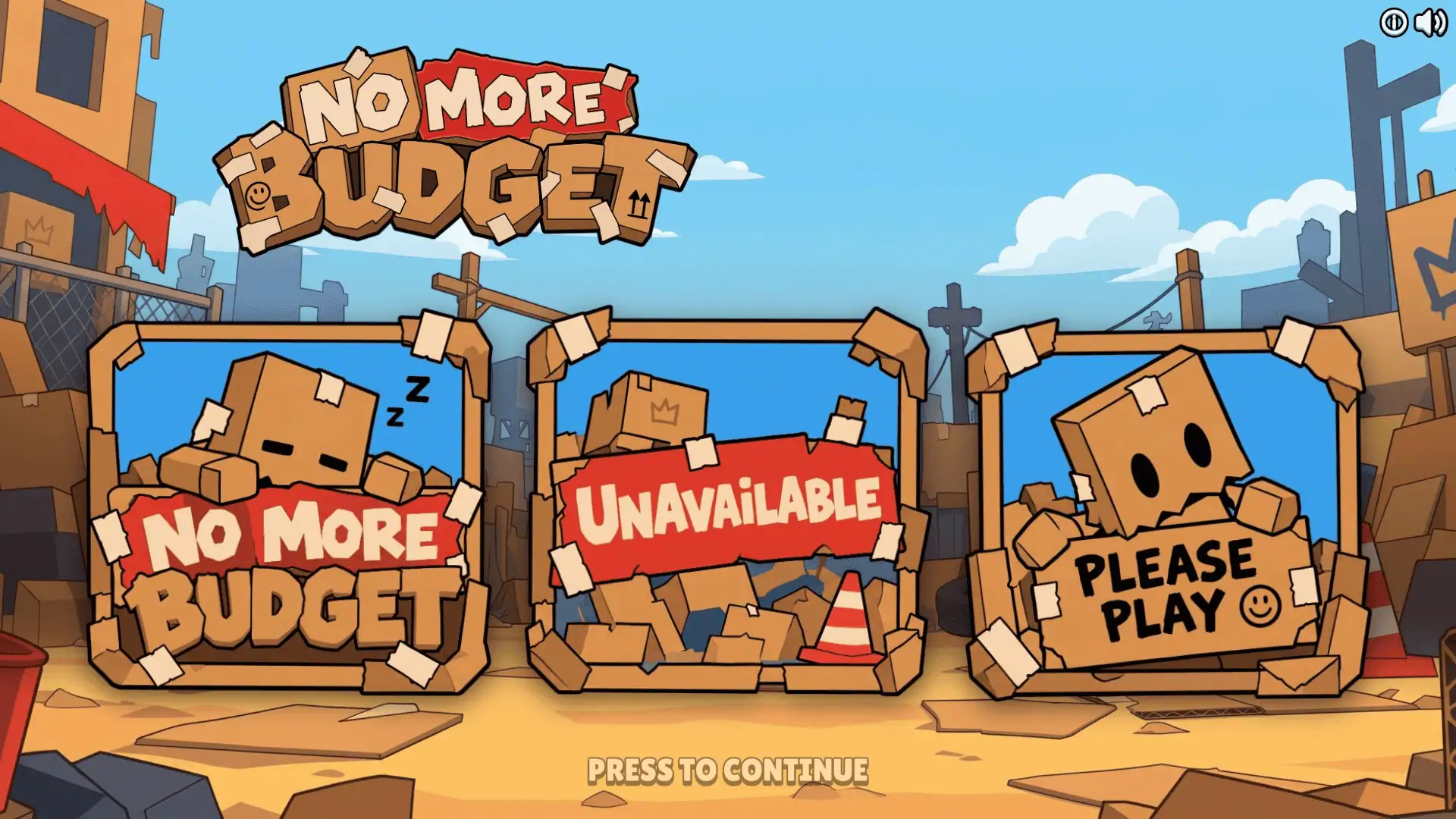 No More Budget slot intro screen