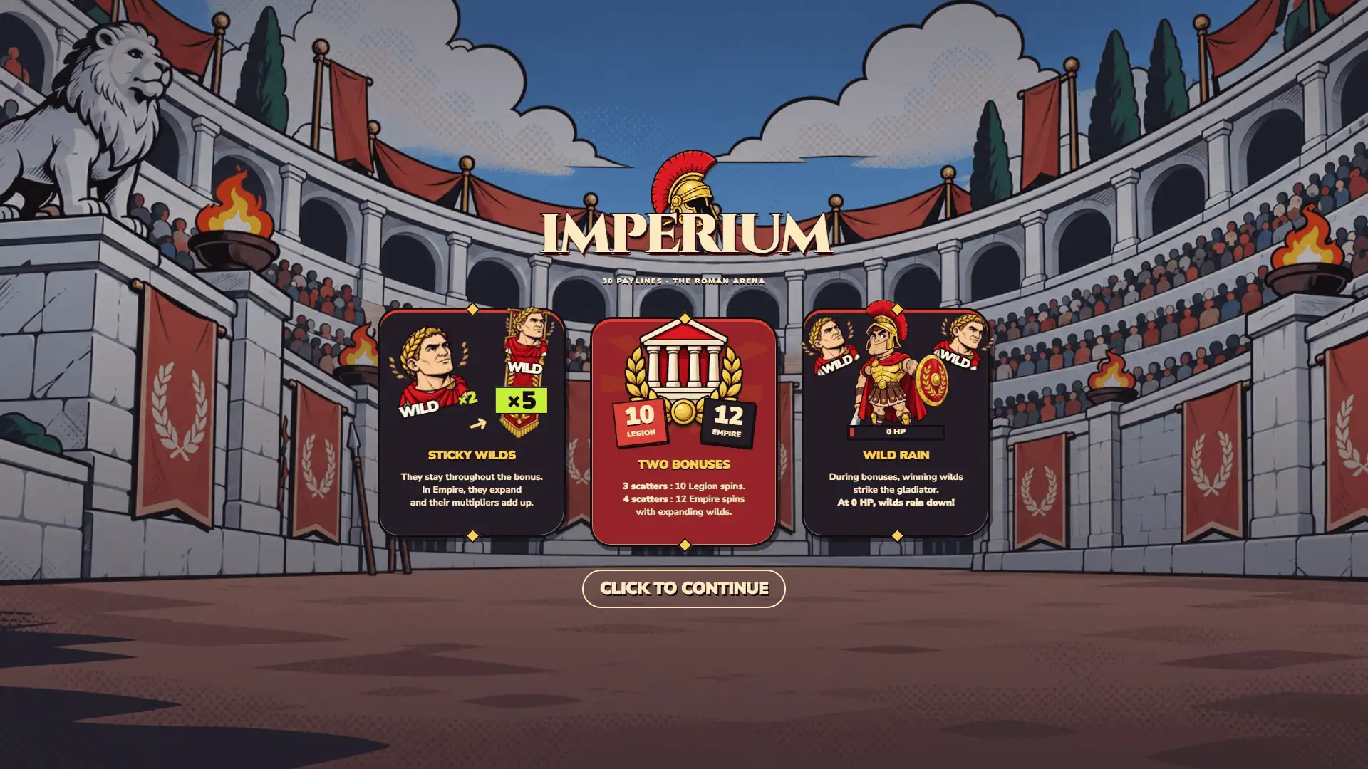 Imperium slot intro screen