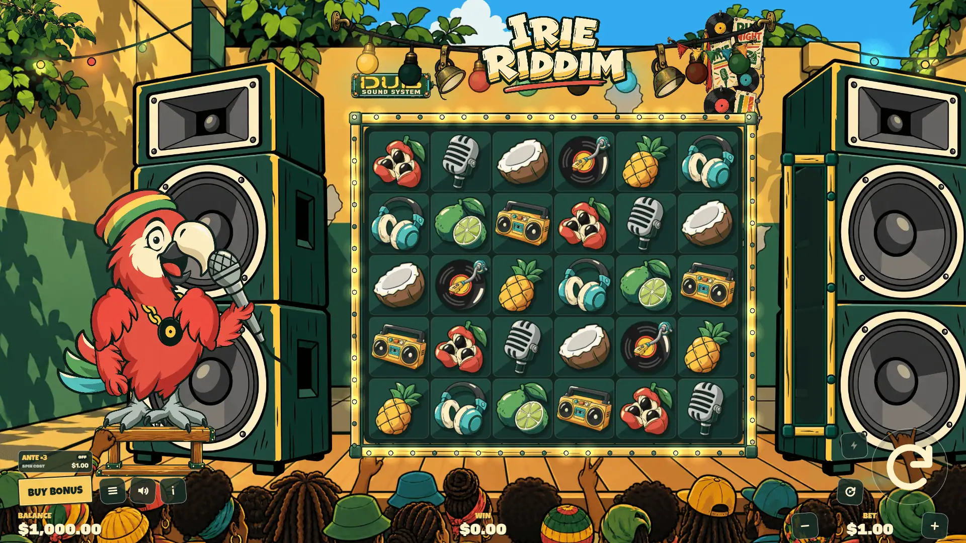 Irie Riddim slot gameplay reels