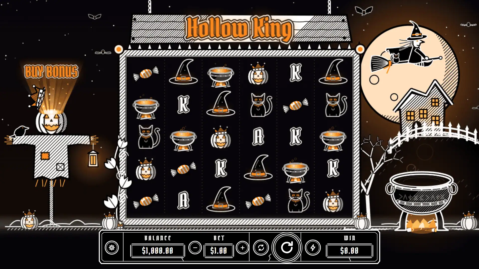 Hollow King slot gameplay board