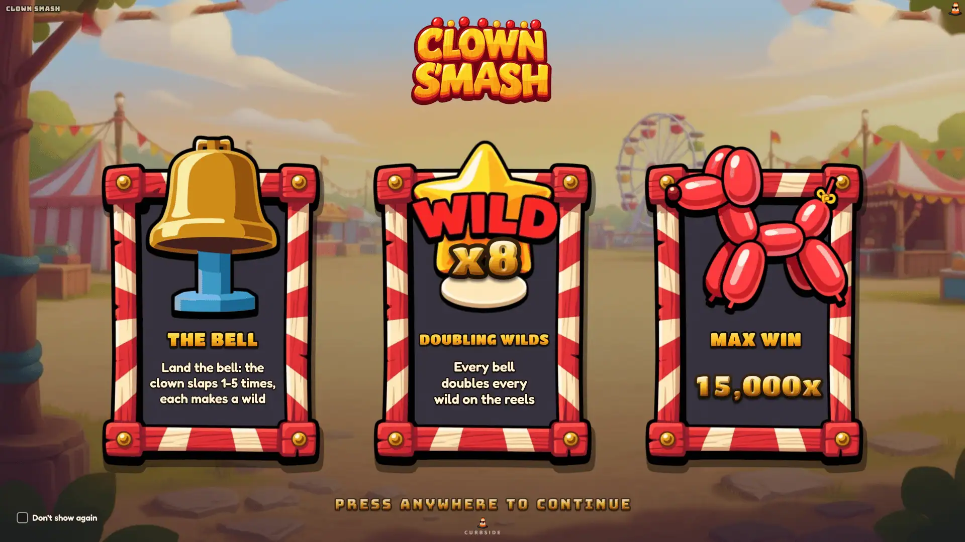 Clown Smash slot intro screen