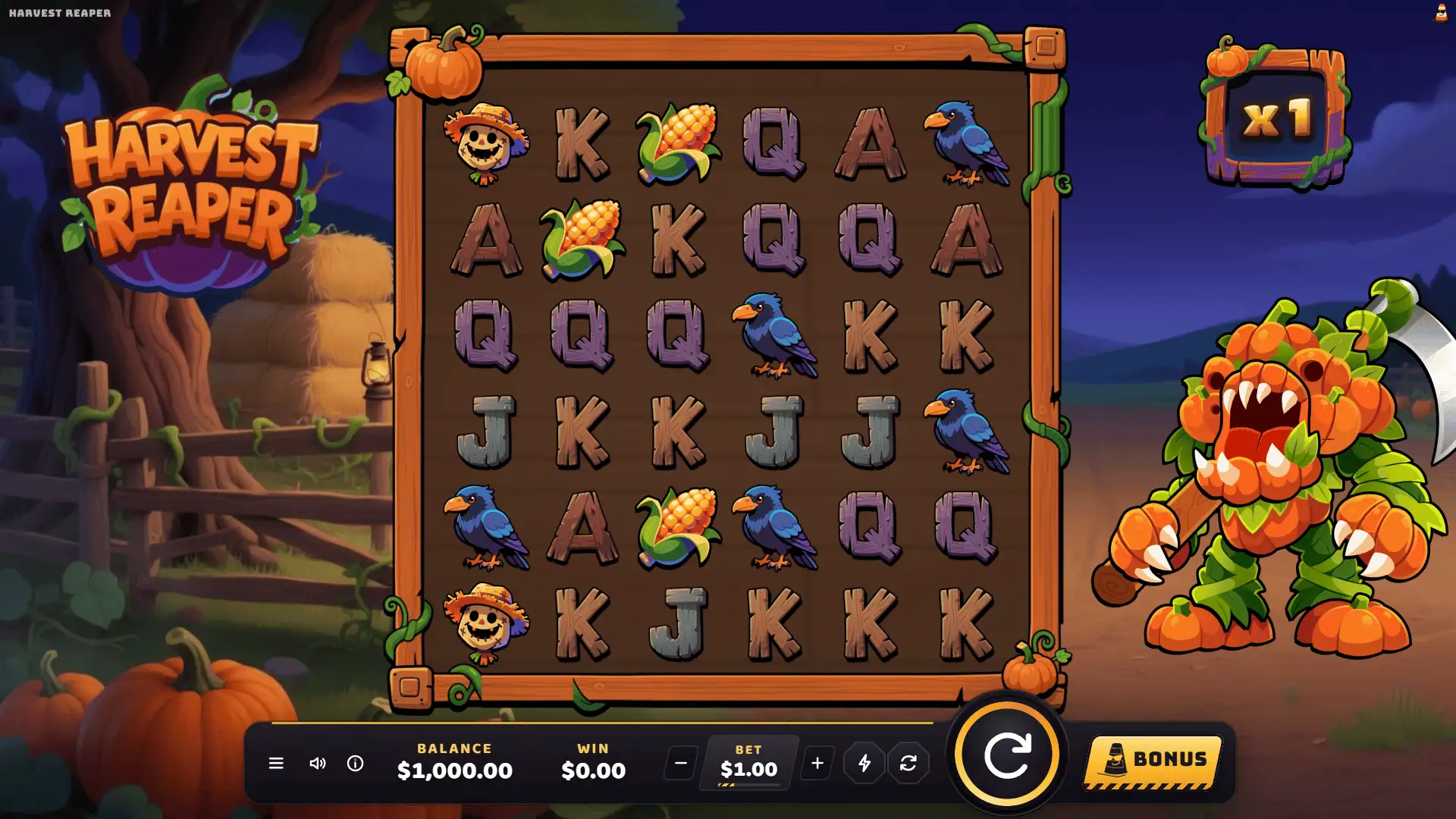 Harvest Reaper slot gameplay reels