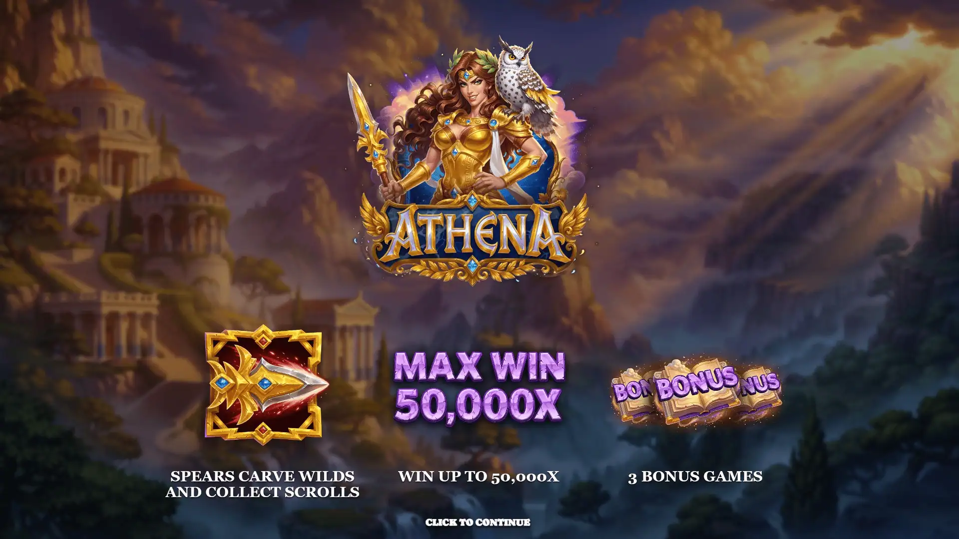 Athena slot intro screen