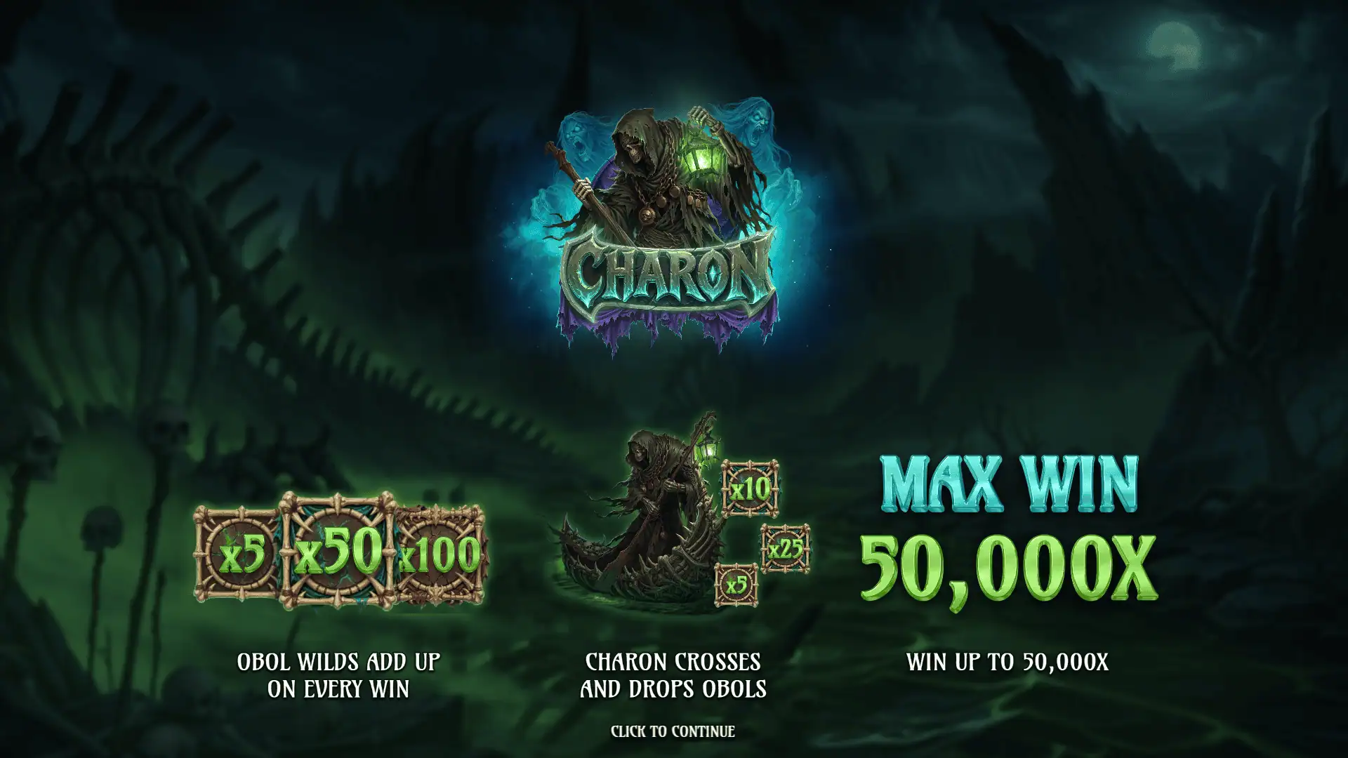 Charon slot intro screen