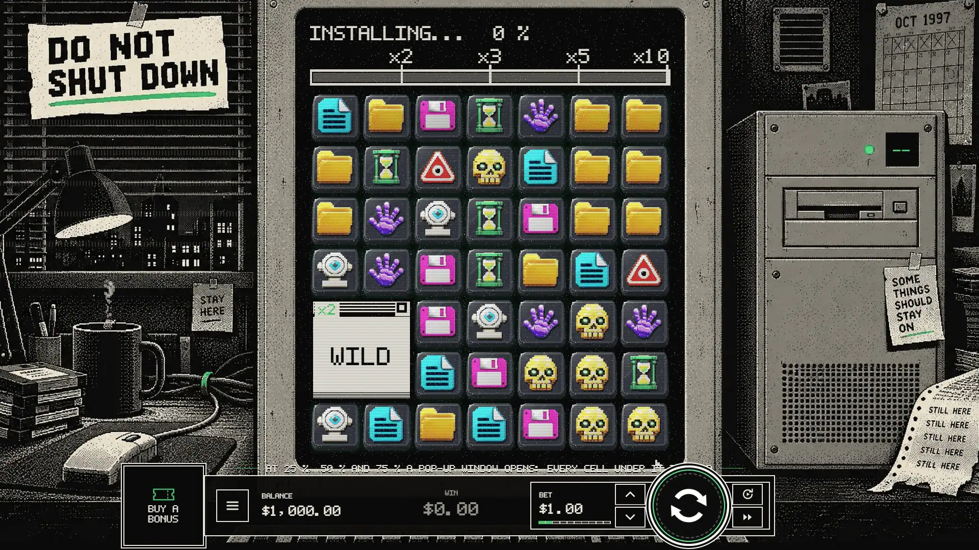 Do Not Shut Down slot gameplay reels