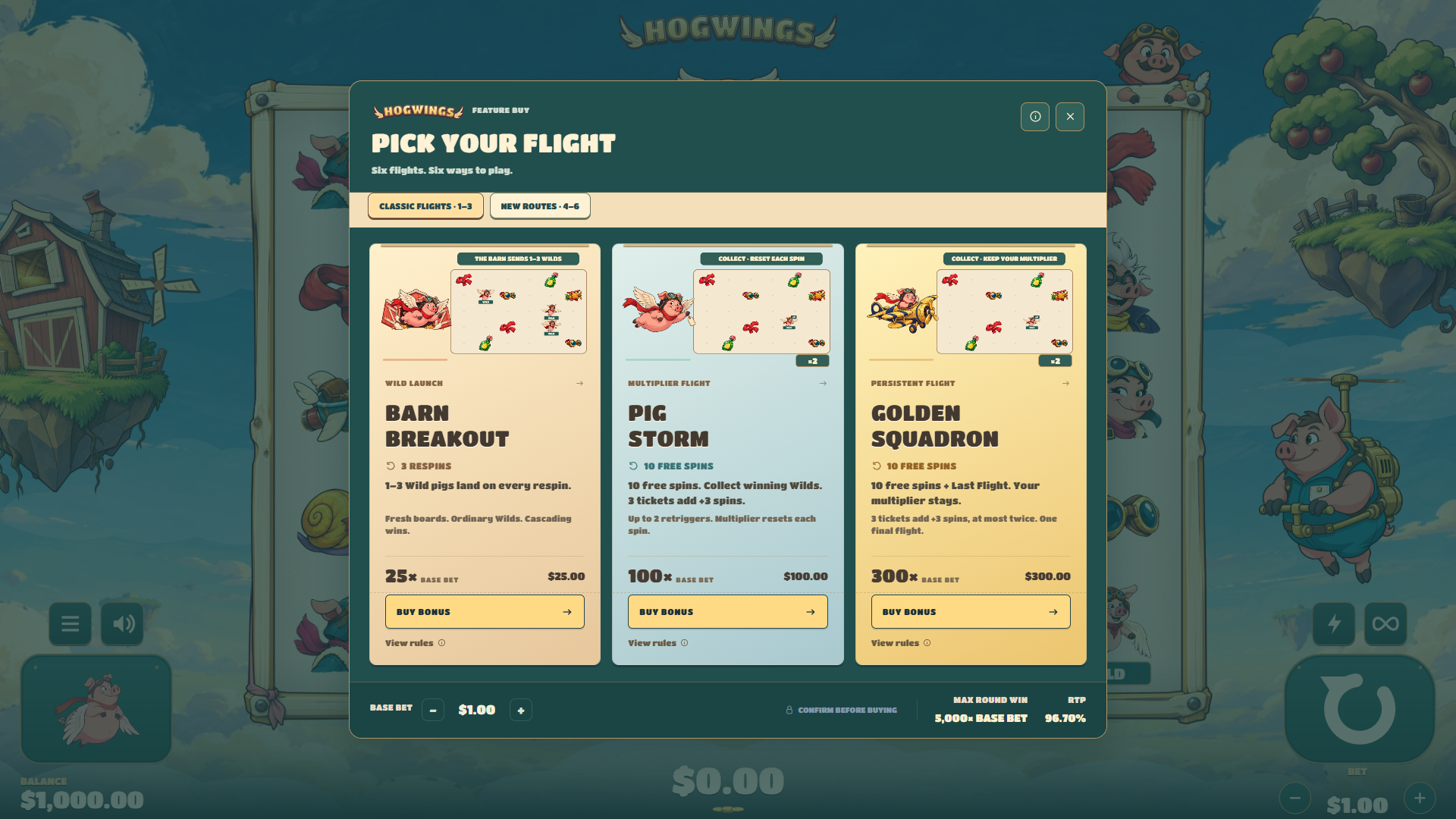 Hogwings bonus buy menu