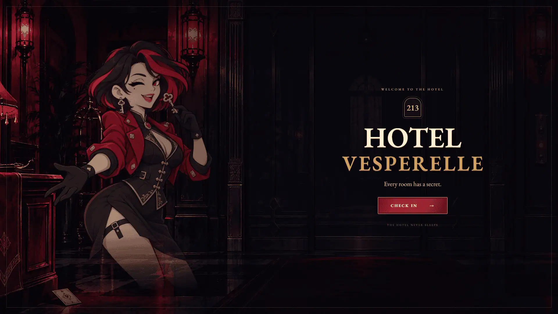 Hotel Vesperelle slot intro screen