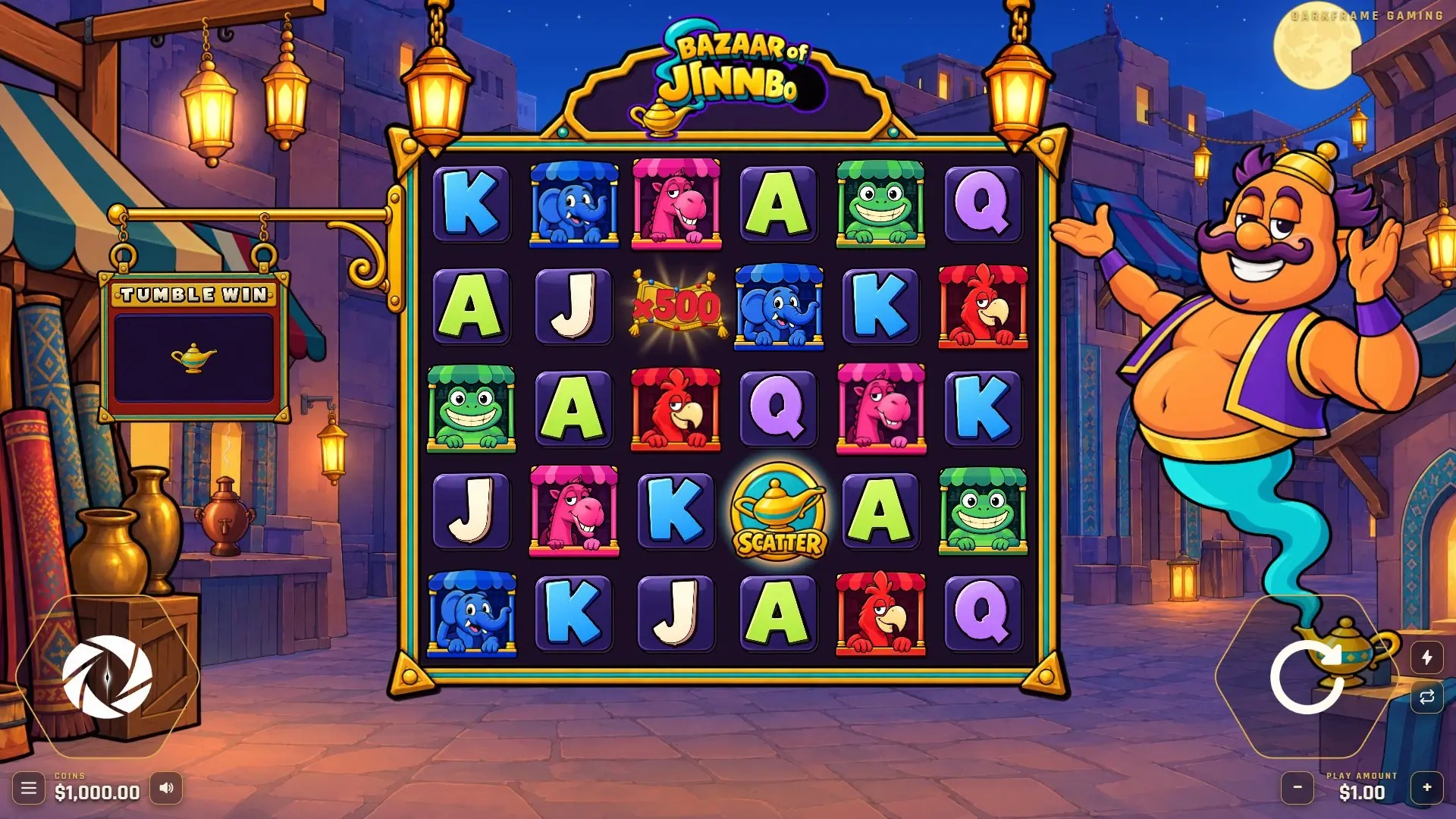 Bazaar Of Jinnbo slot gameplay reels