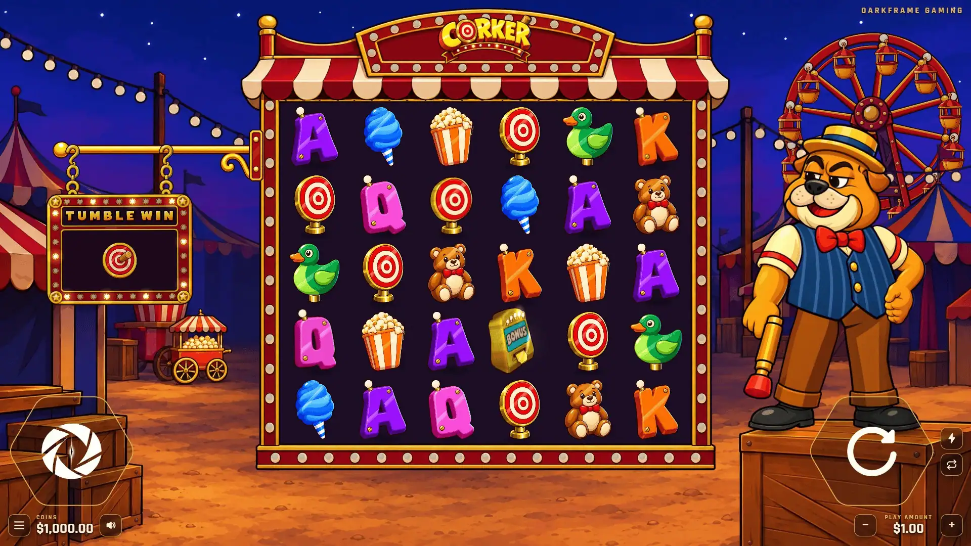 Corker slot gameplay reels
