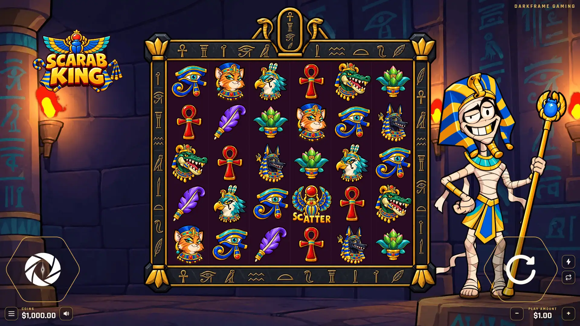 Scarab King slot gameplay reels