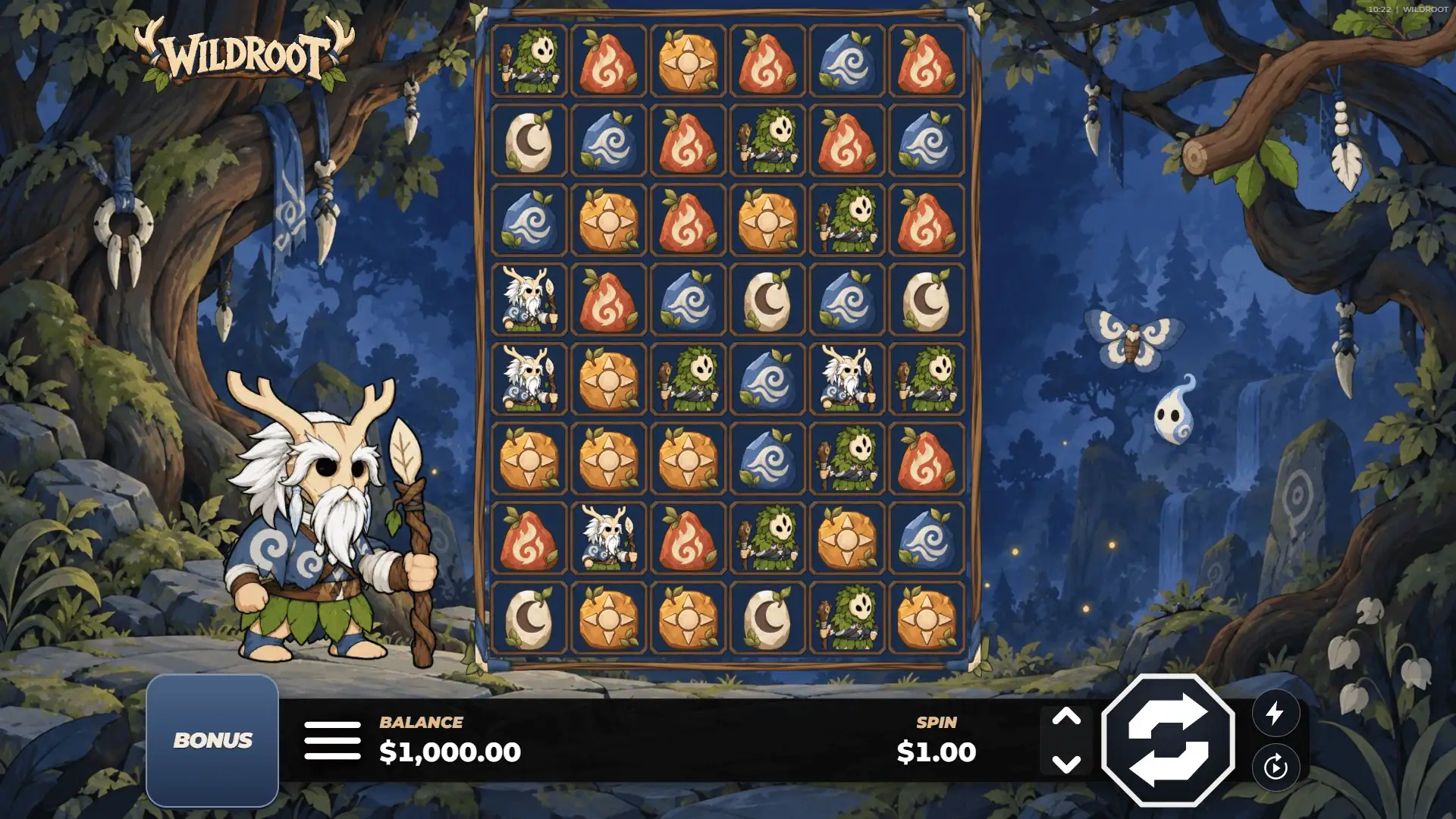 Wild Root slot gameplay reels