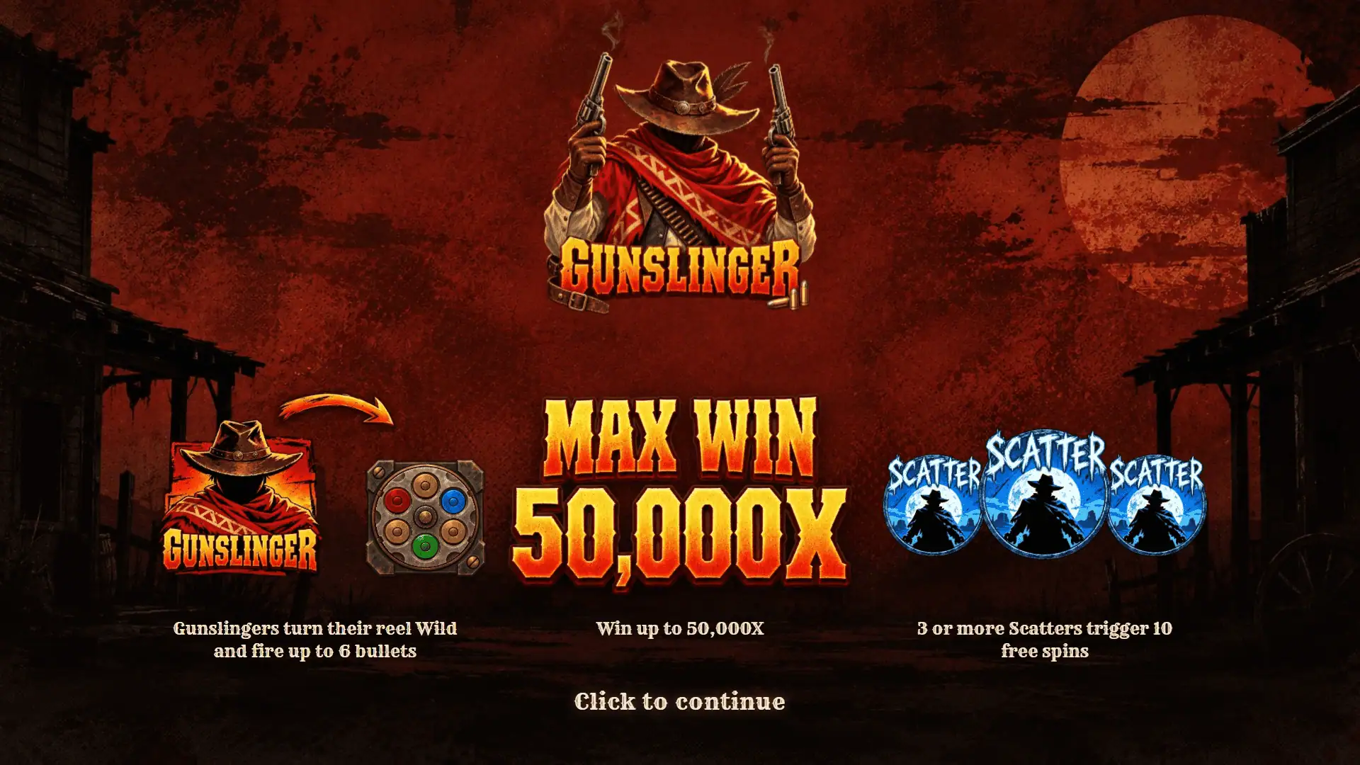 Gunslinger slot intro screen