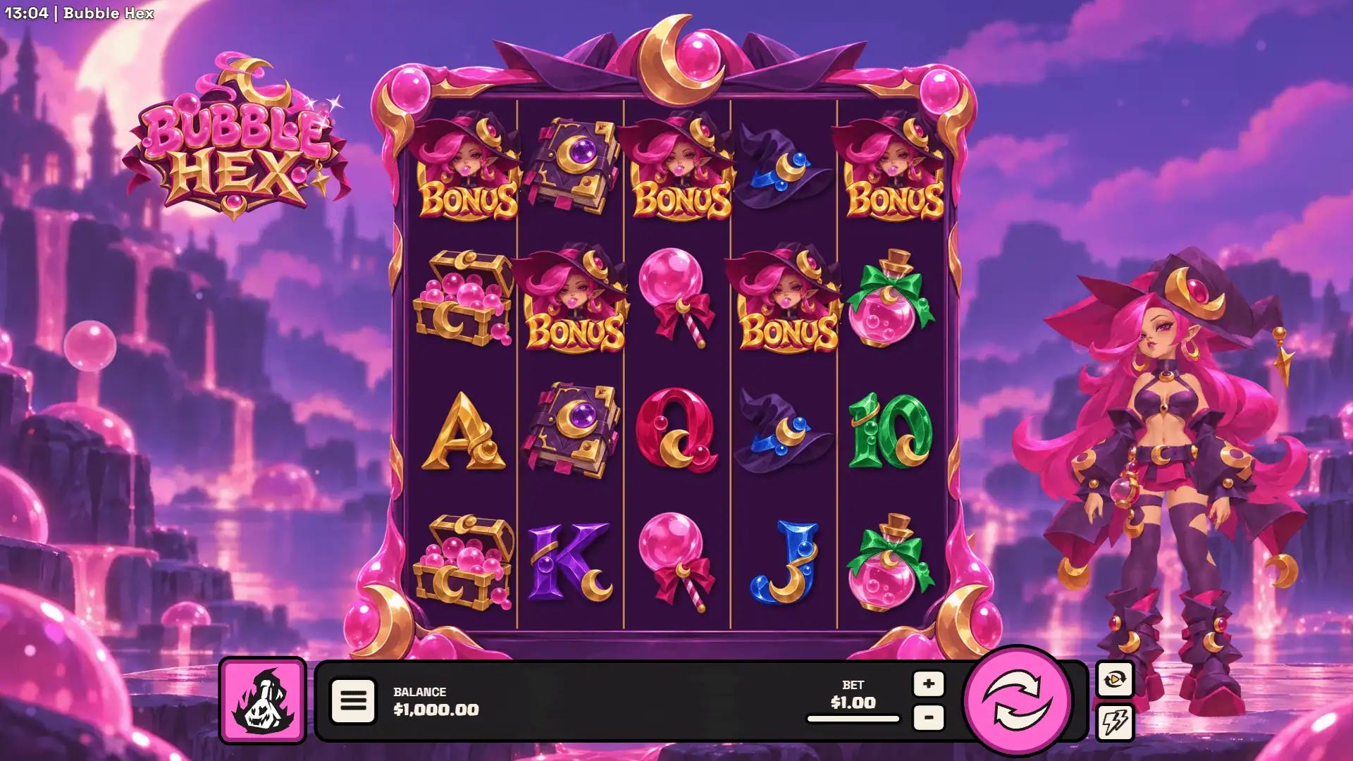 Bubble Hex slot gameplay reels