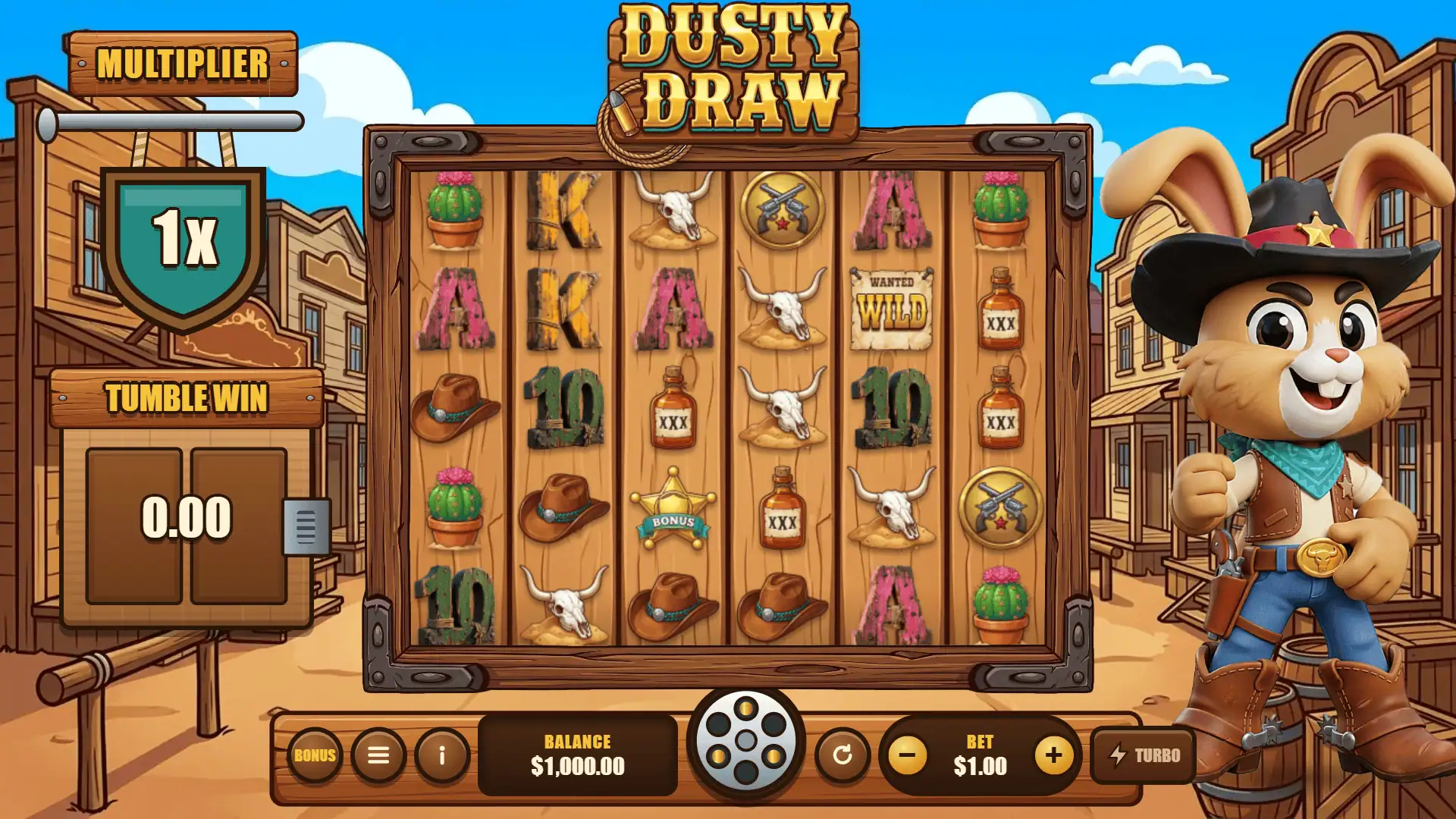 Dusty Draw slot gameplay reels