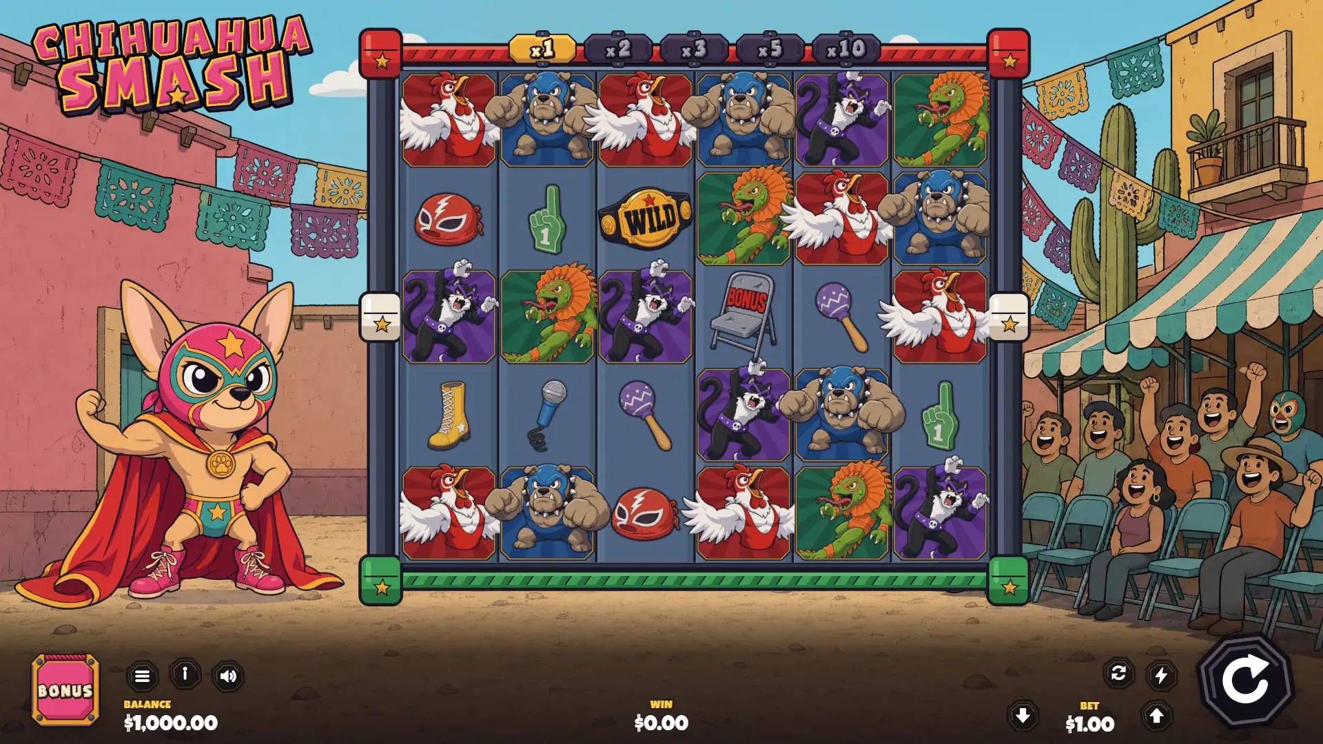 Chihuahua Smash slot gameplay reels