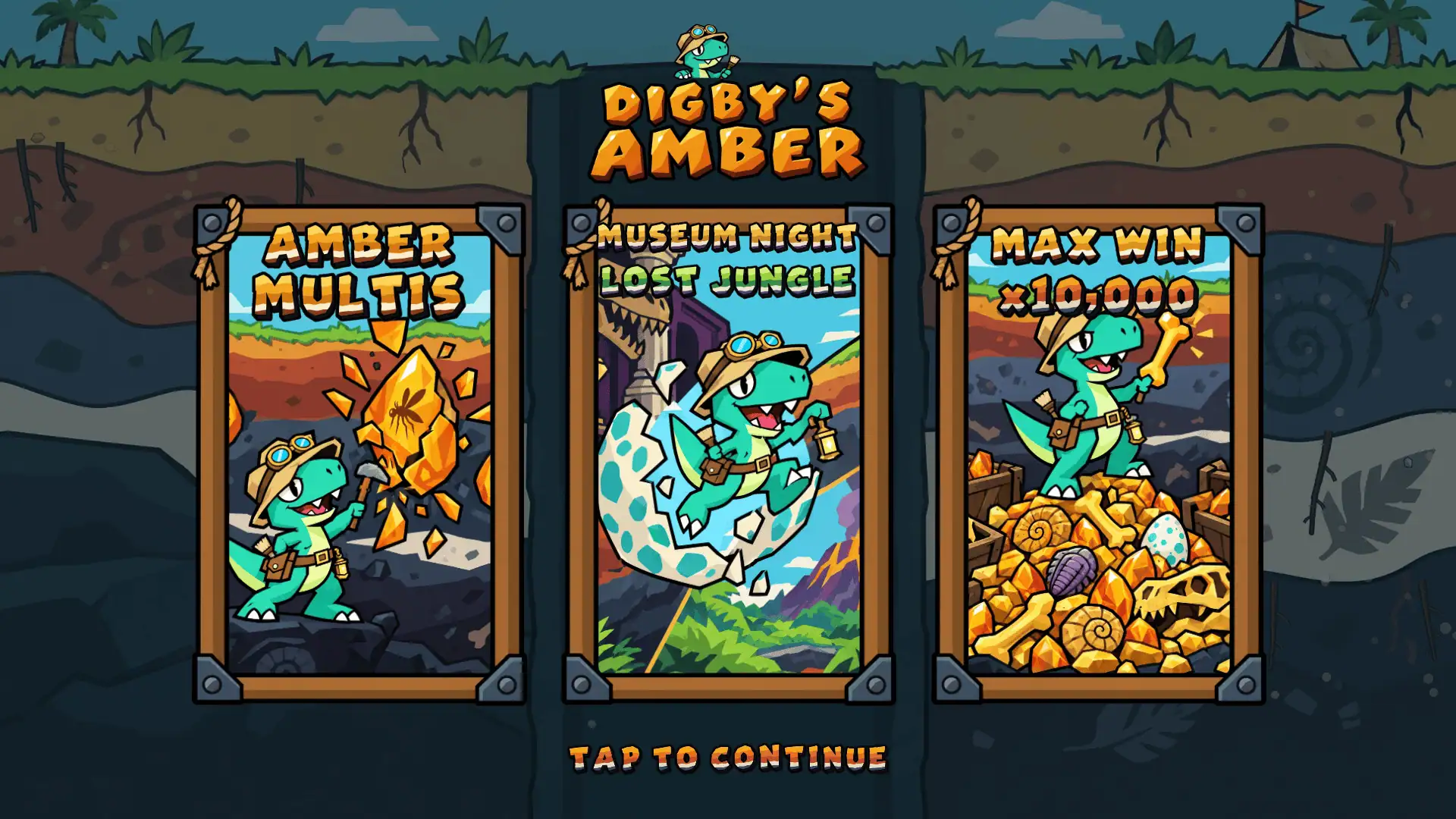Digby's Amber slot intro screen