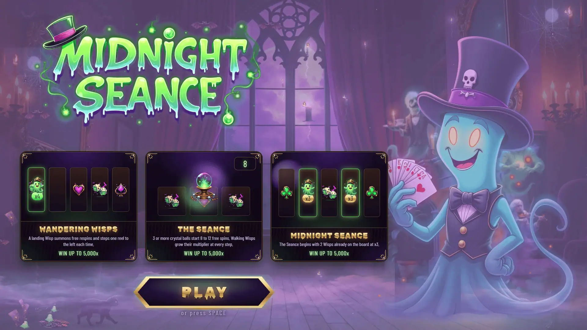 Midnight Seance slot intro screen