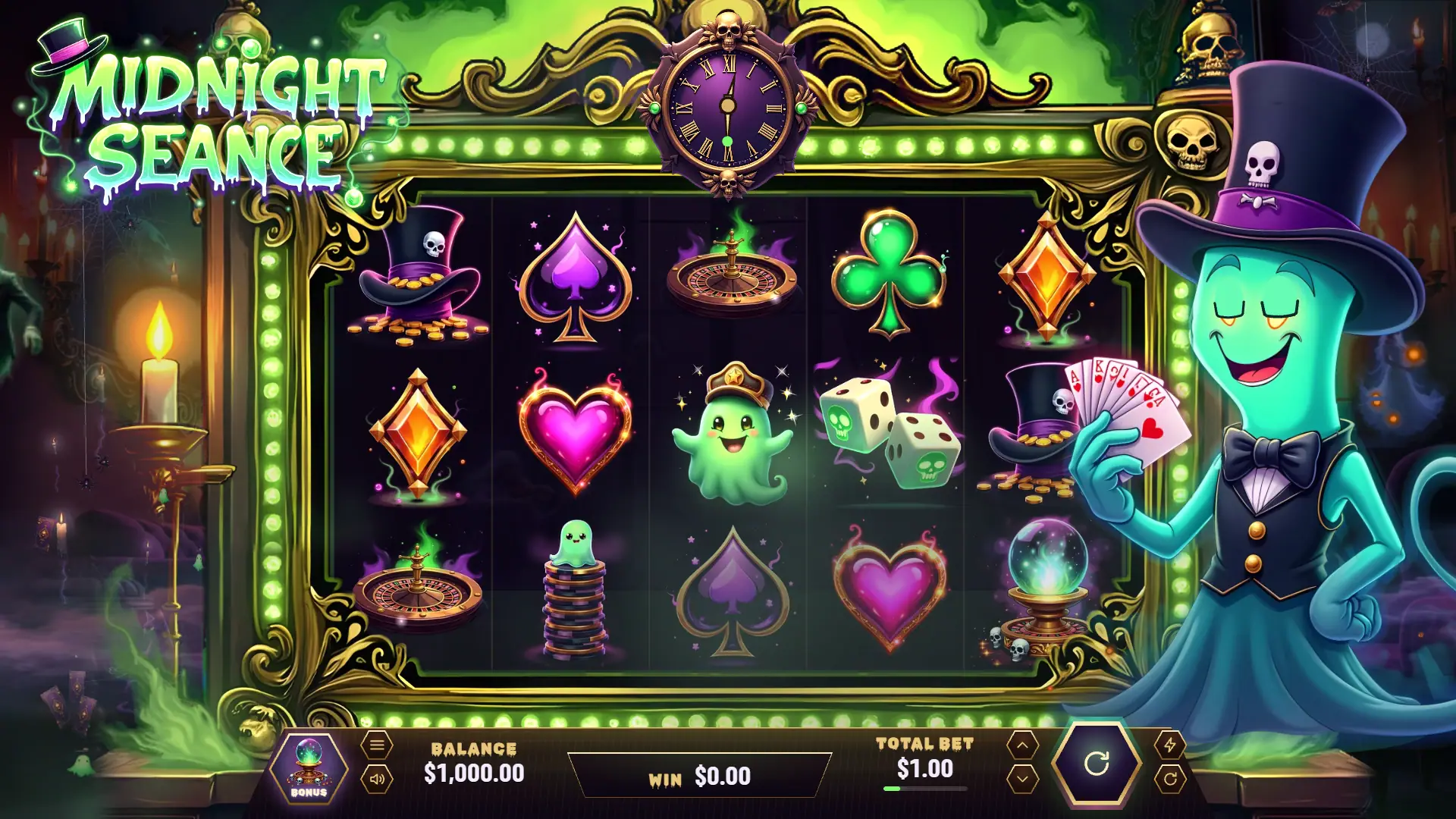 Midnight Seance slot gameplay reels