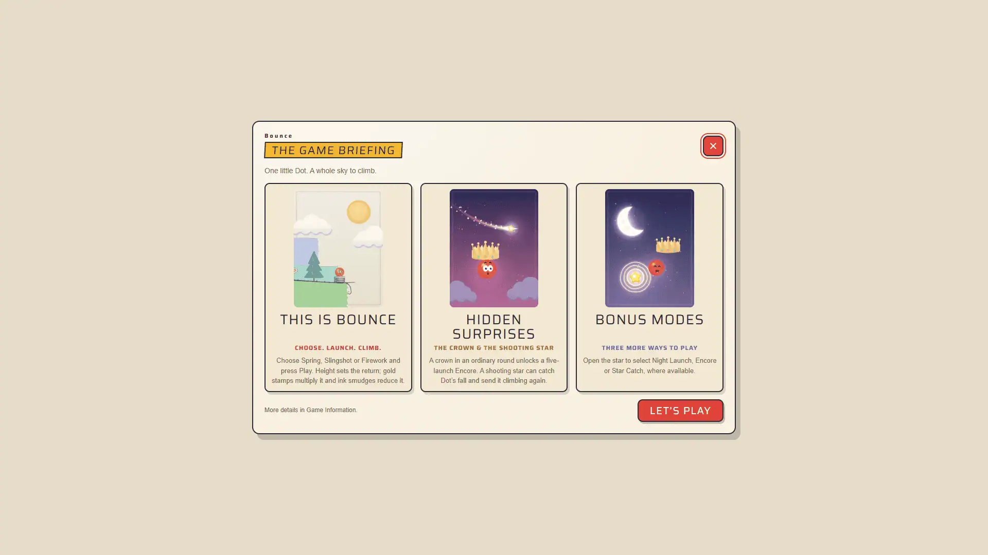 Bounce slot intro screen