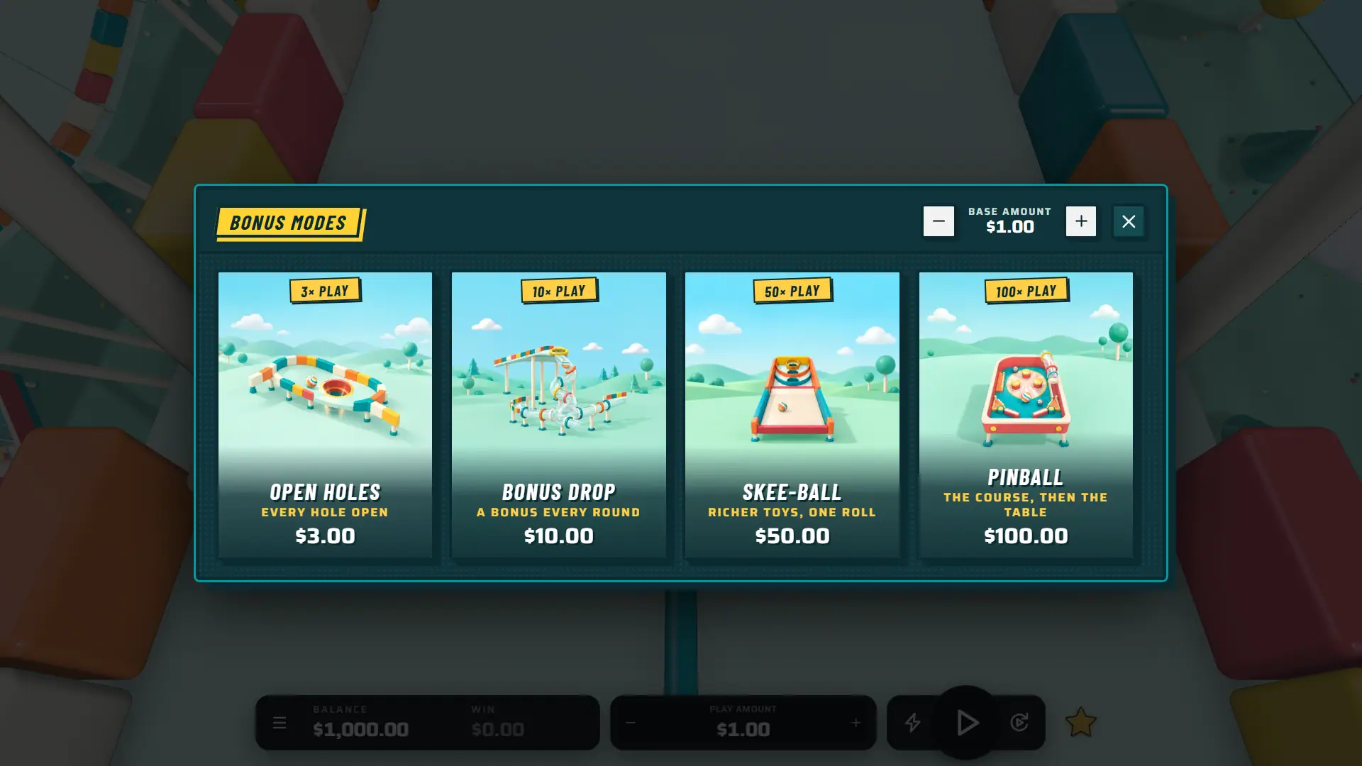 Marble Run bonus buy menu