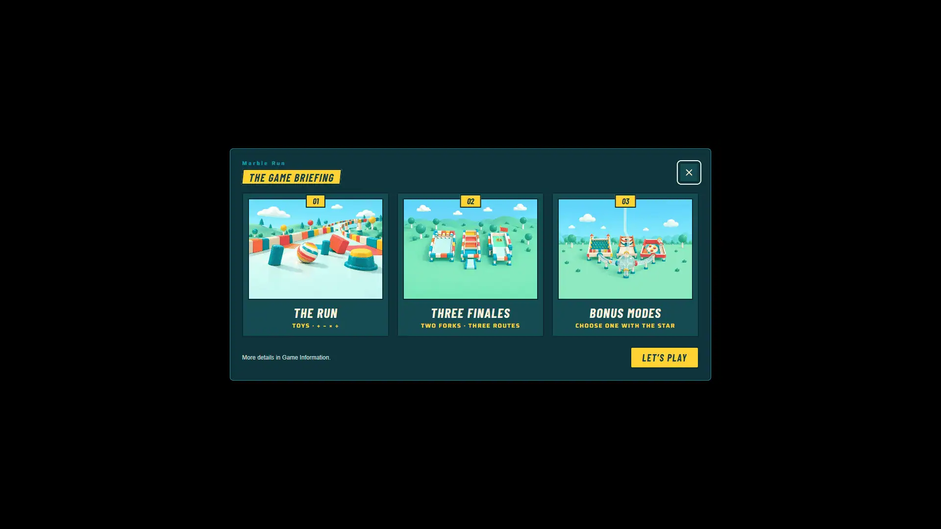 Marble Run slot intro screen