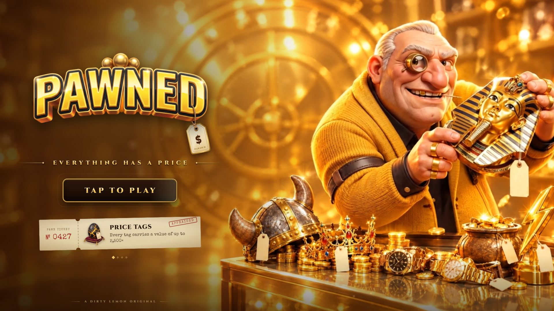 Pawned slot intro screen