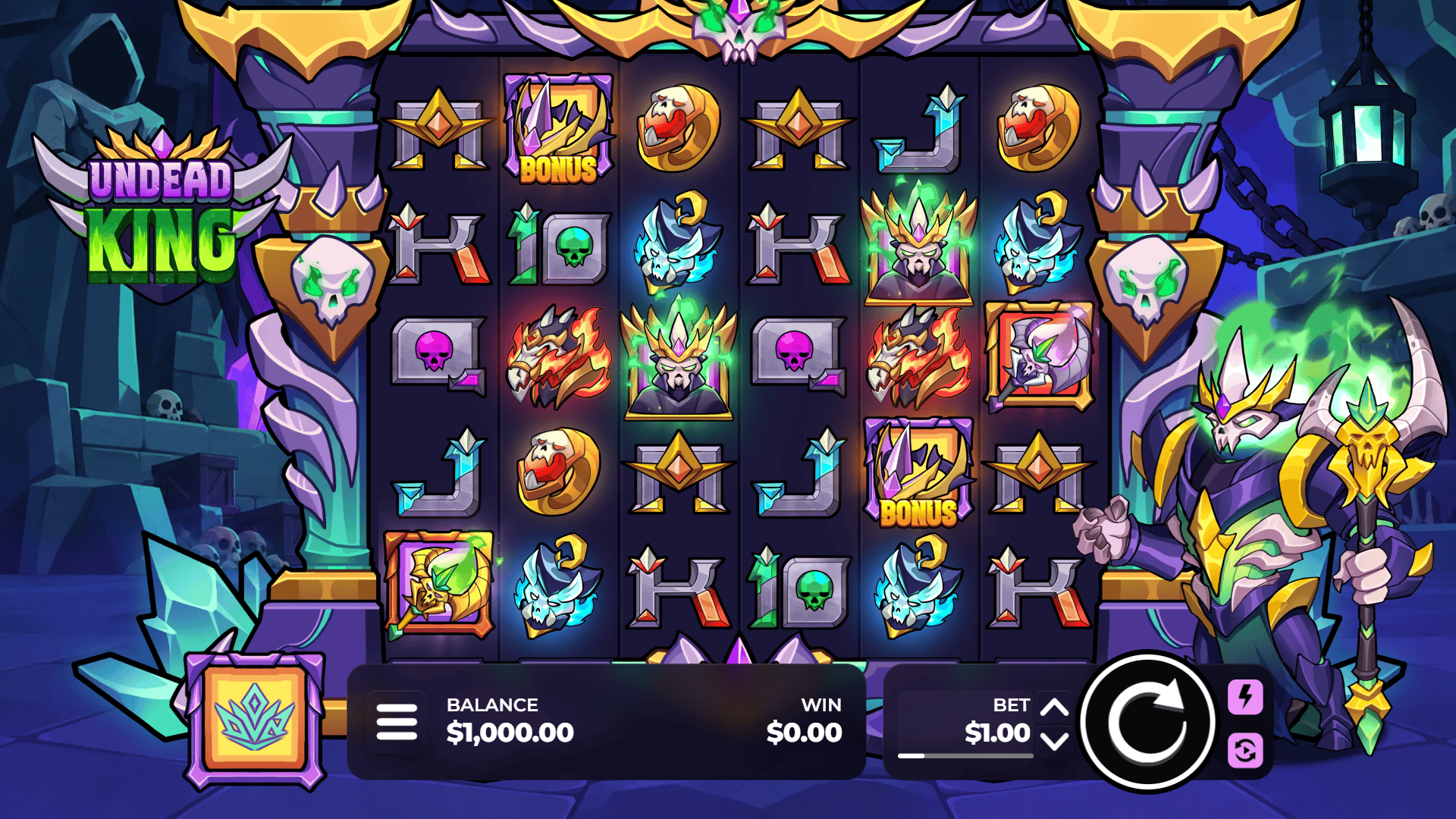 Undead King slot gameplay reels
